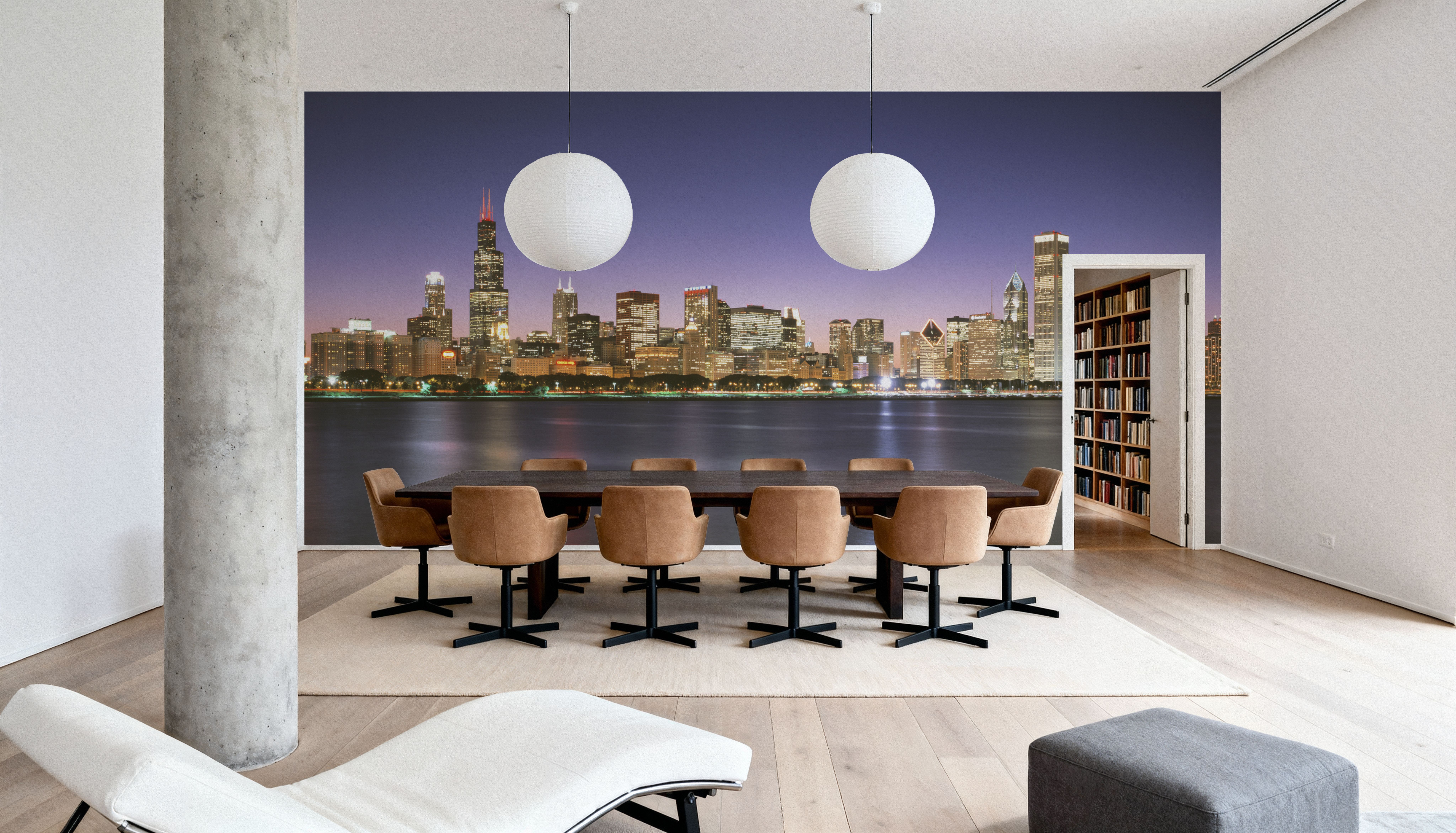 Twilight Skyline Silhouette, Wallpaper