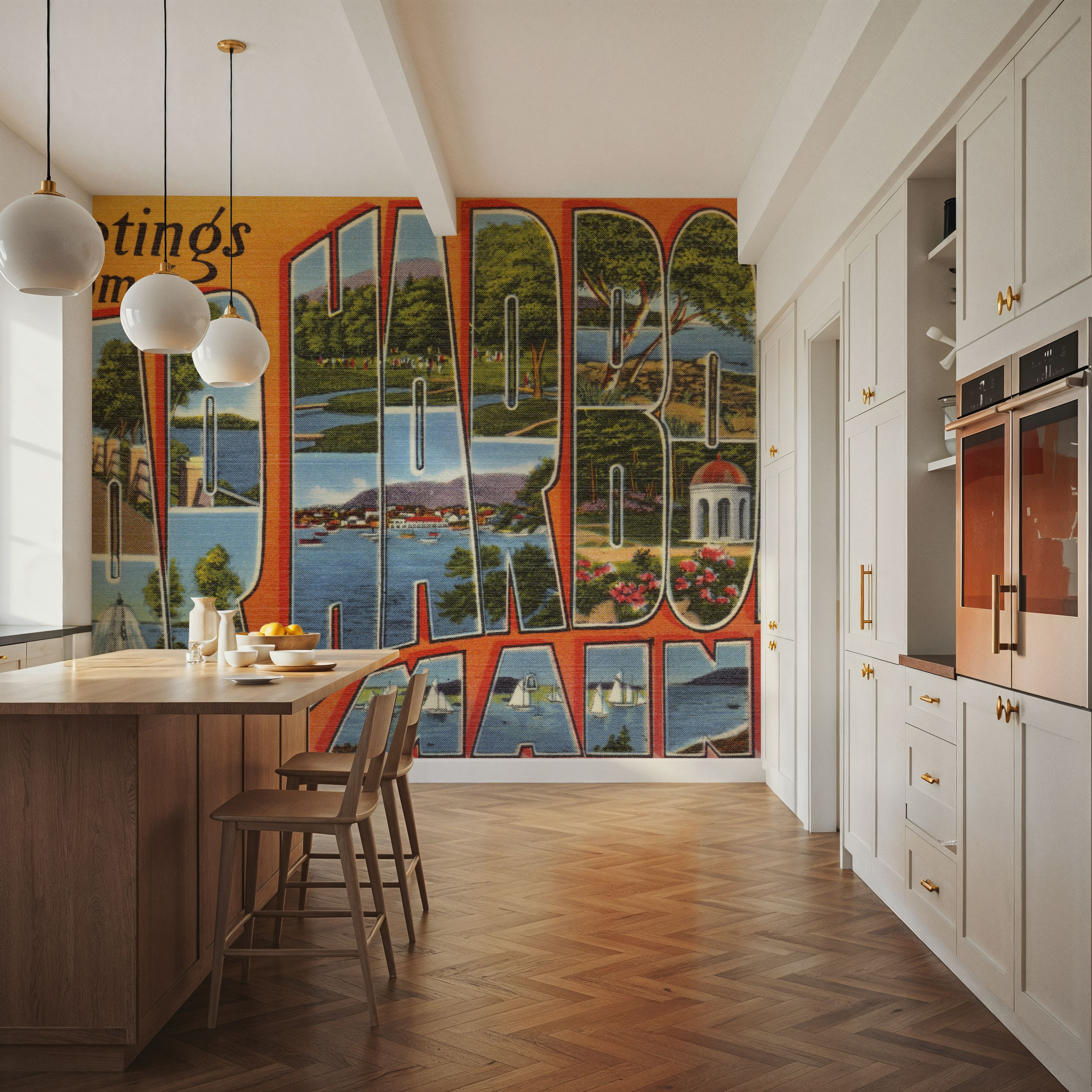 Greetings from Bar Harbor - Screenprint Postcard