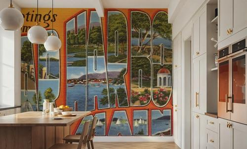 Greetings from Bar Harbor - Screenprint Postcard