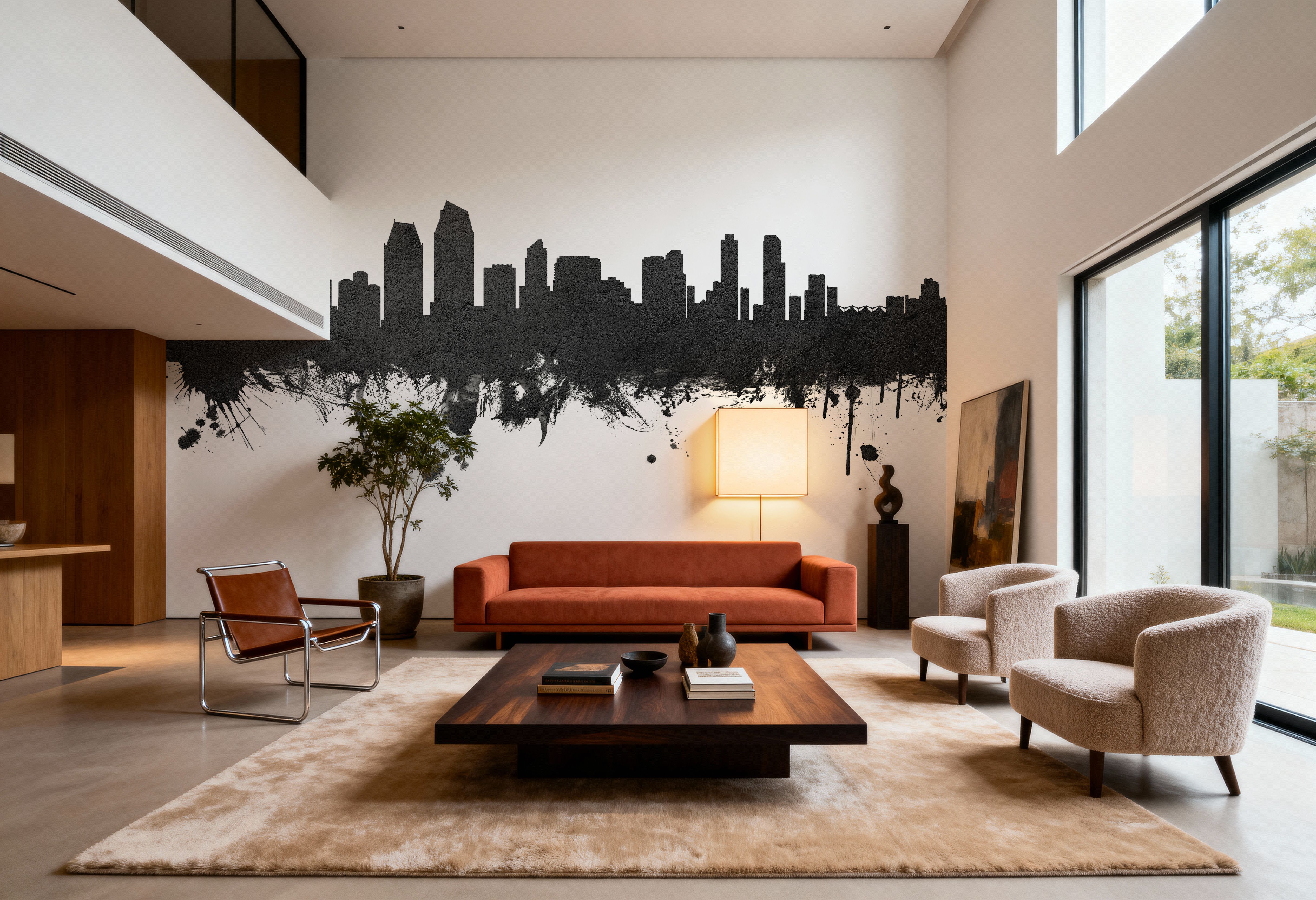 San Diego California Skyline Black & White