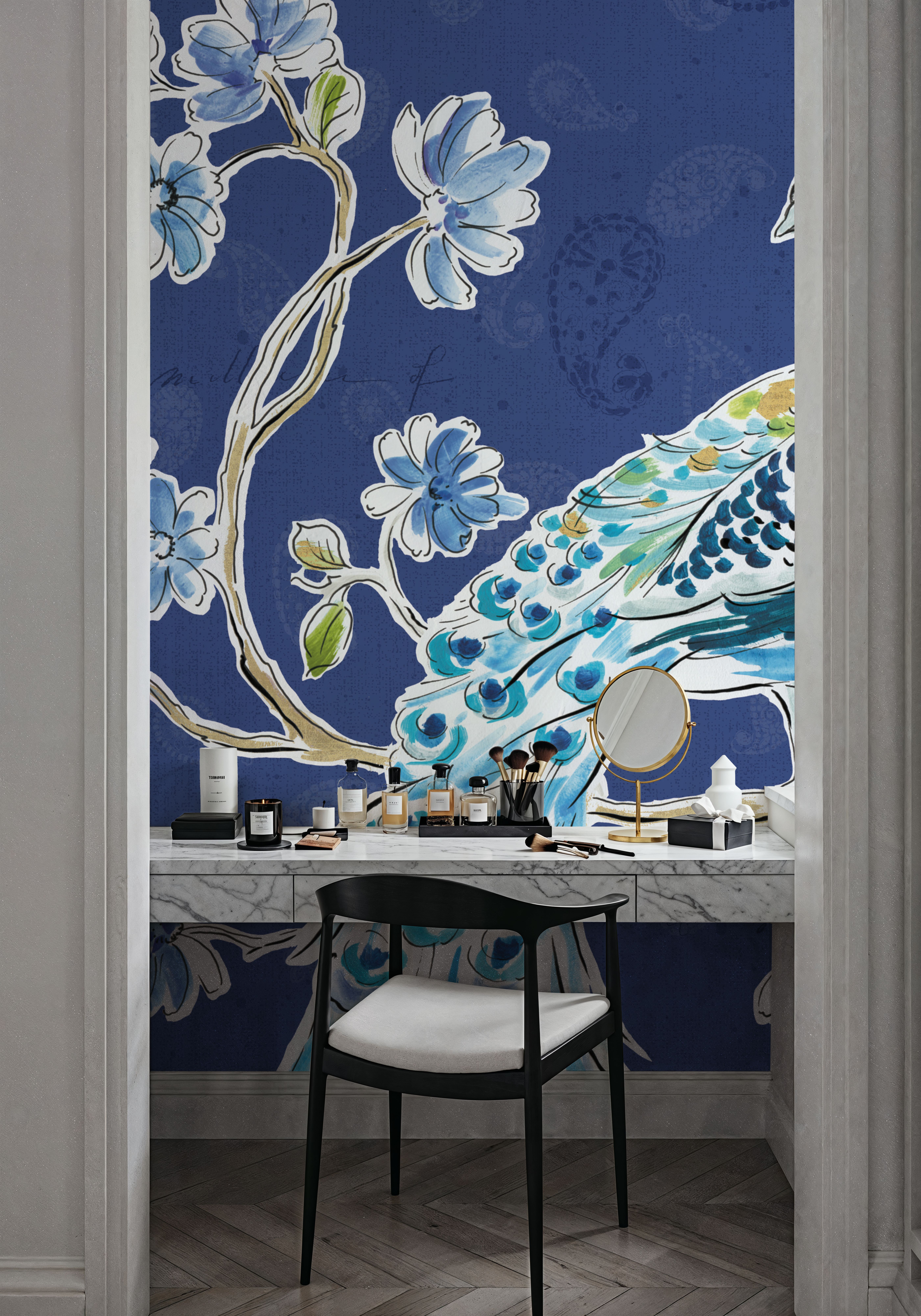 Peacock Allegory II Blue