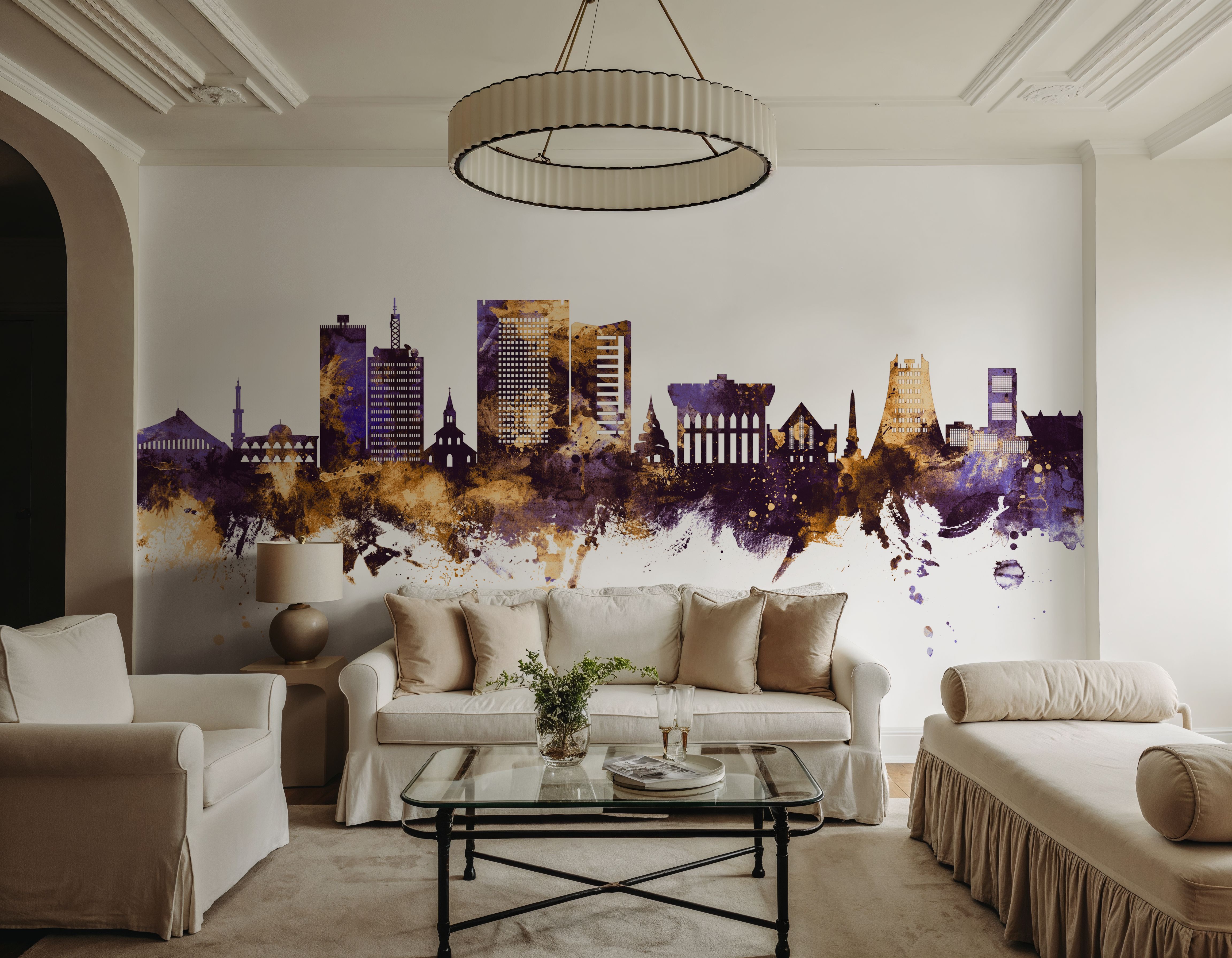 Yaoundé Cameroon Skyline Purple & Gold