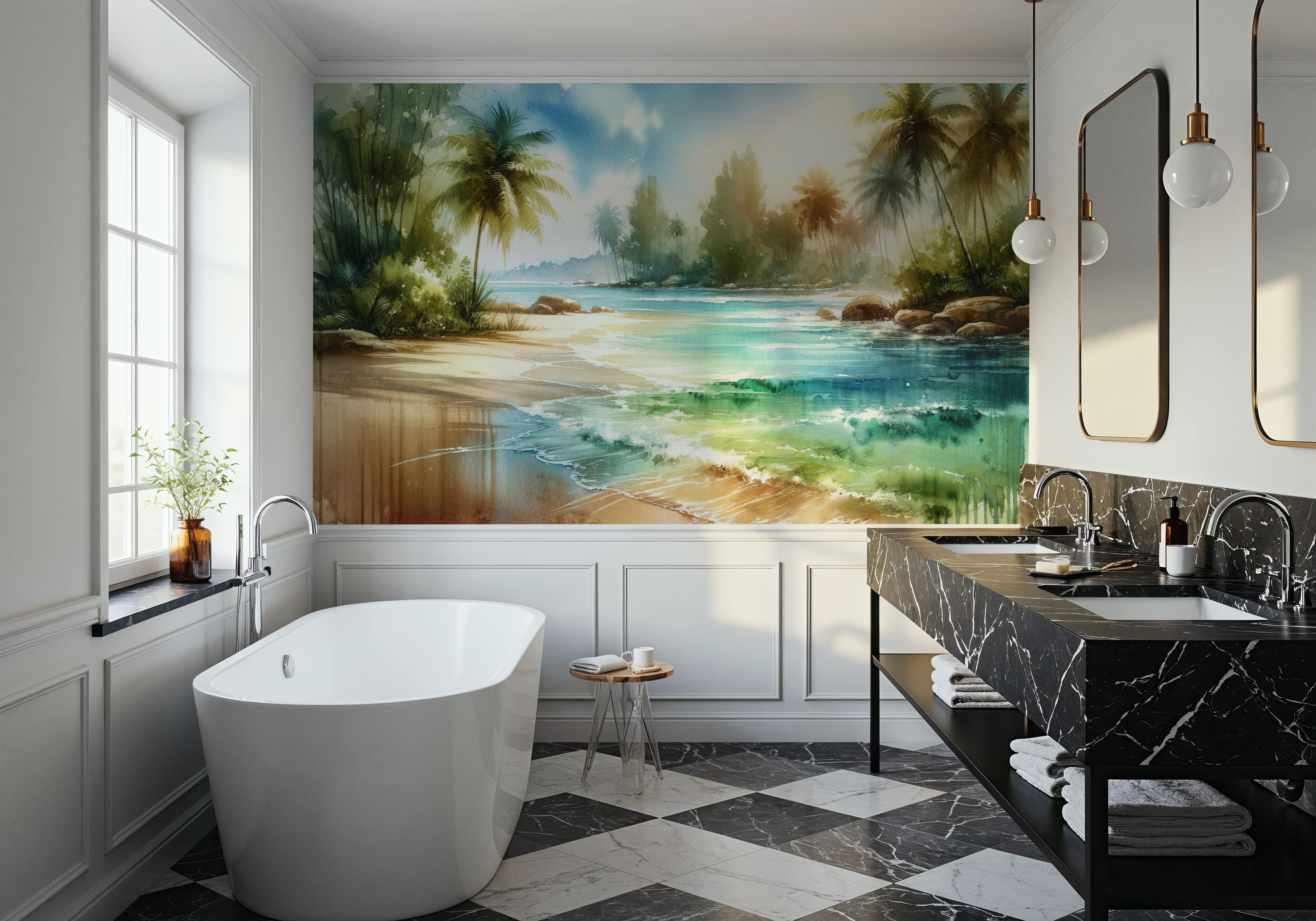 Sunlit Tropical Beach