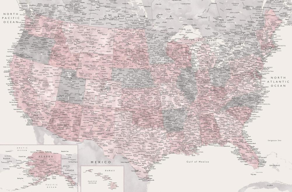 US Map Detailed - Madelia
