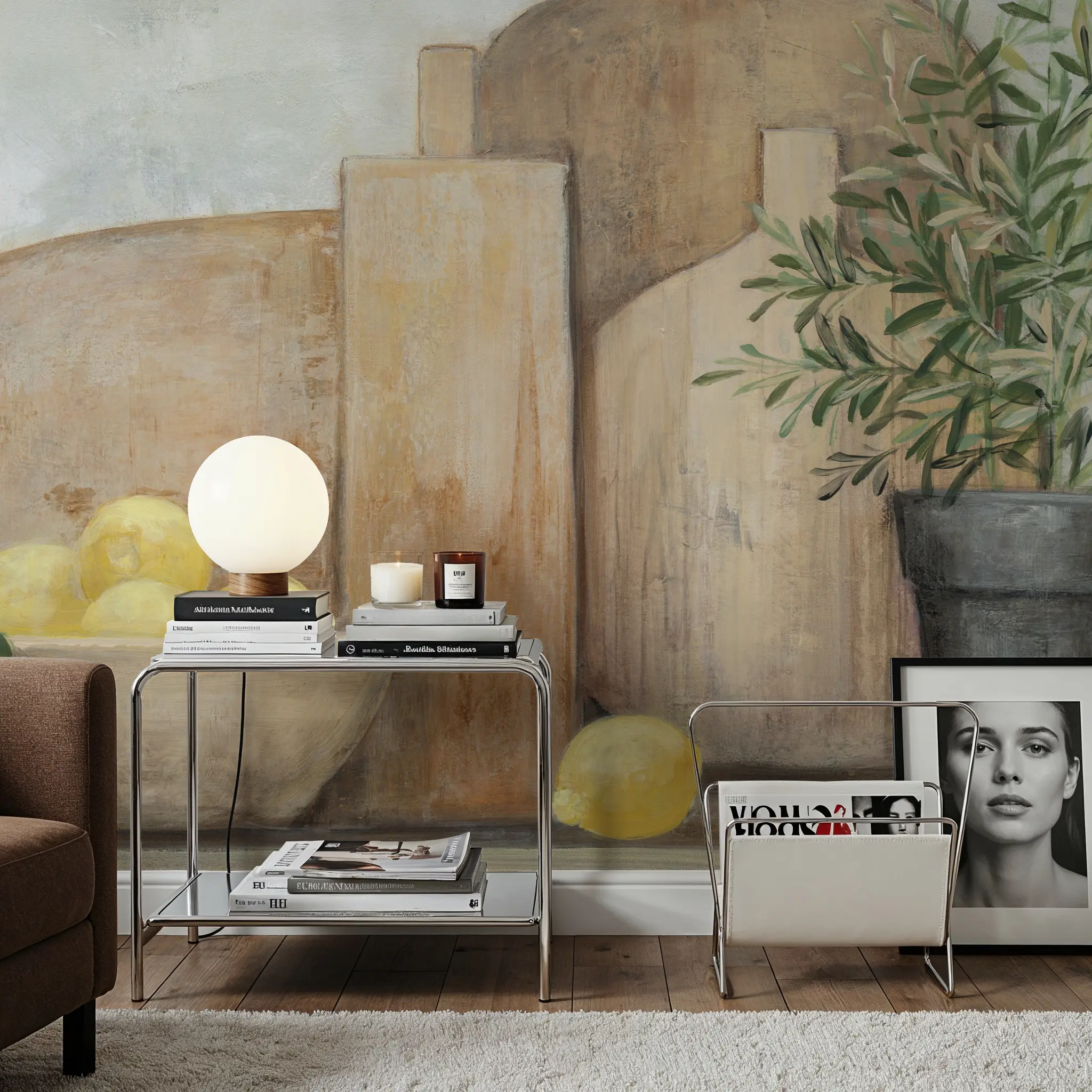 Fotobehang - Time to Cook - Bloemen Natuur Mural - Bruin - Gangtrappen - Wallism België - Zelfklevend of Vliesbehang