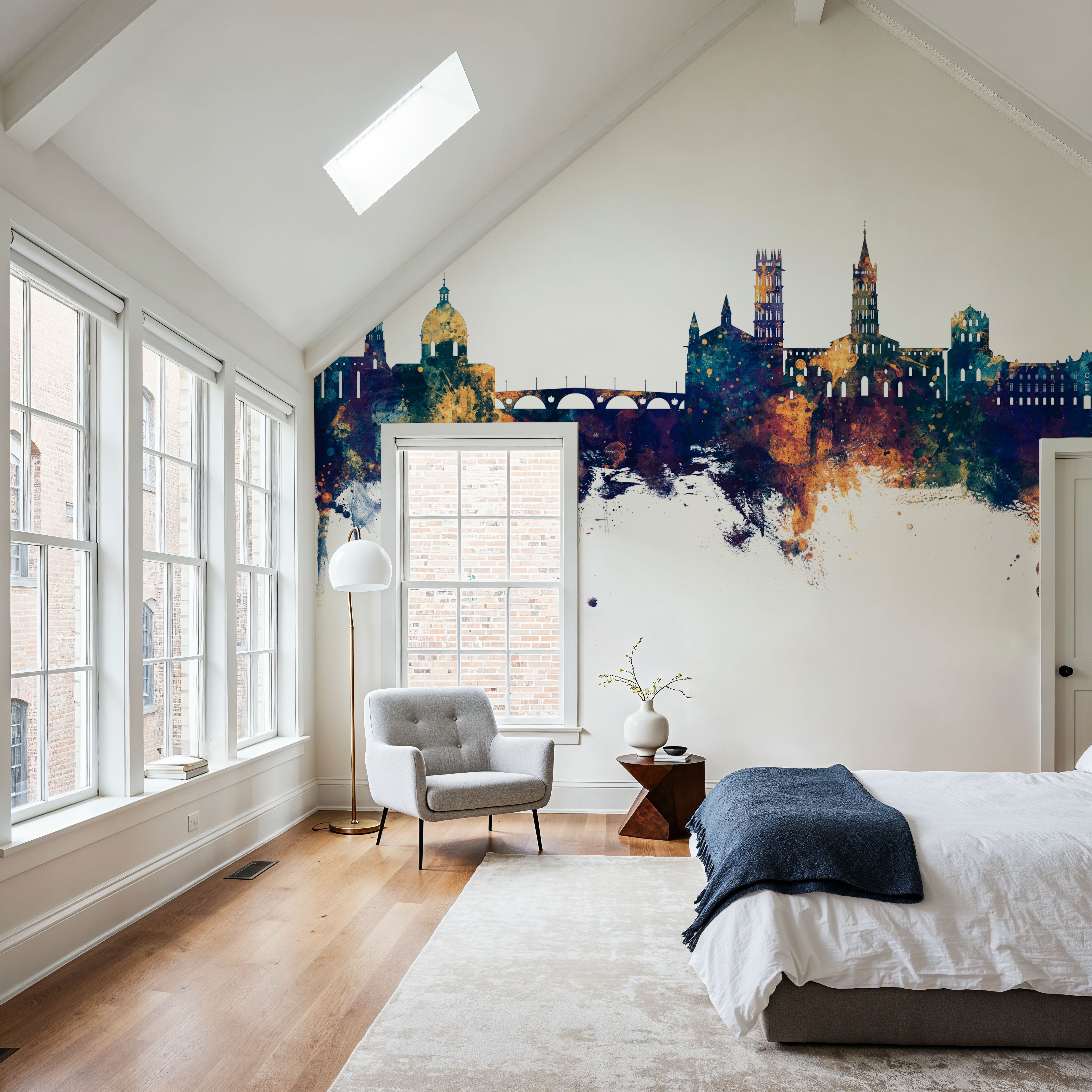 Toulouse France Skyline Blue & Bronze