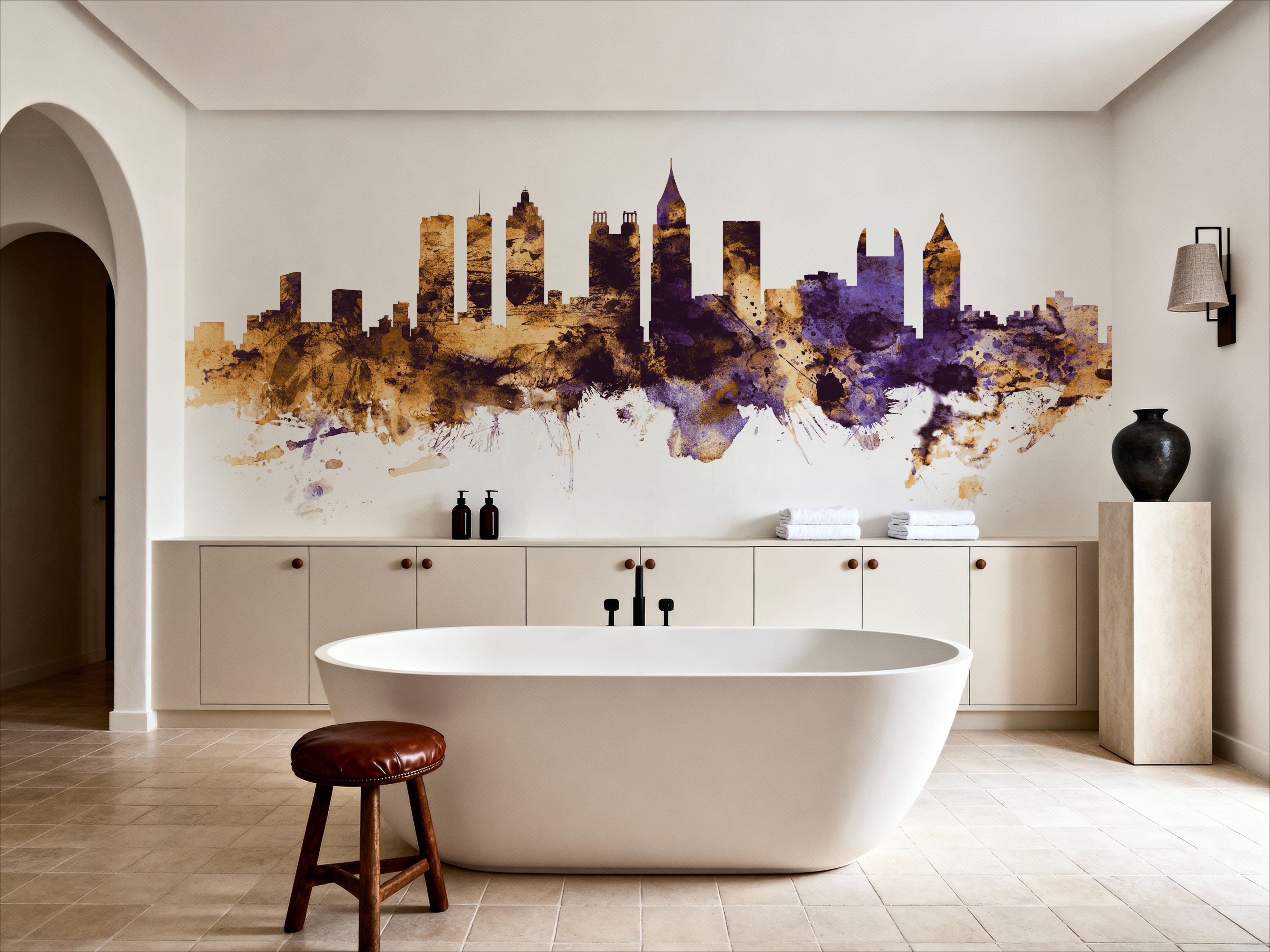 Atlanta Georgia Skyline Purple & Gold