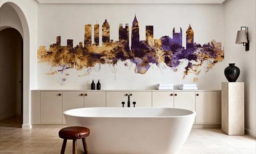Atlanta Georgia Skyline Purple & Gold
