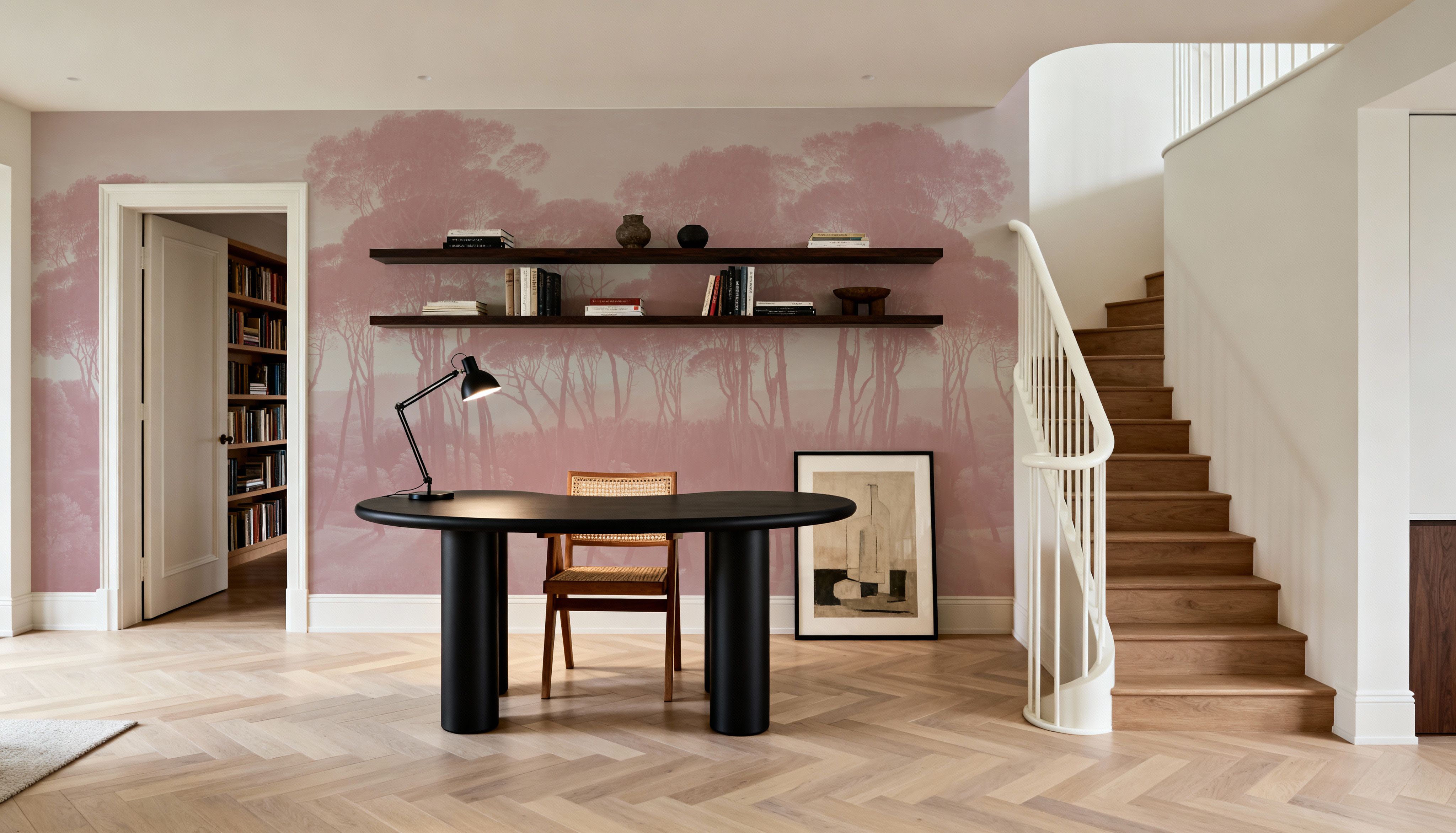 Mediterranean Pine Landscape, Dusty Pink