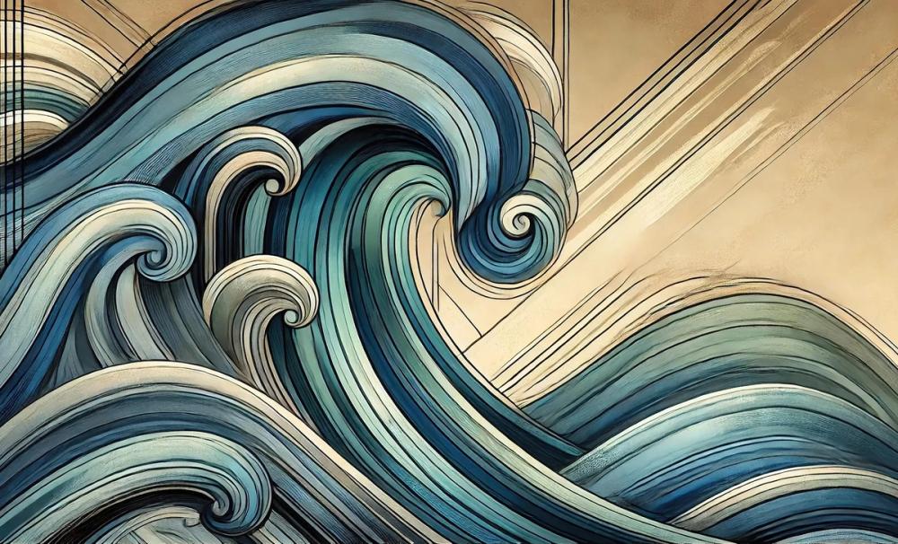 Ocean Waves in Art Deco