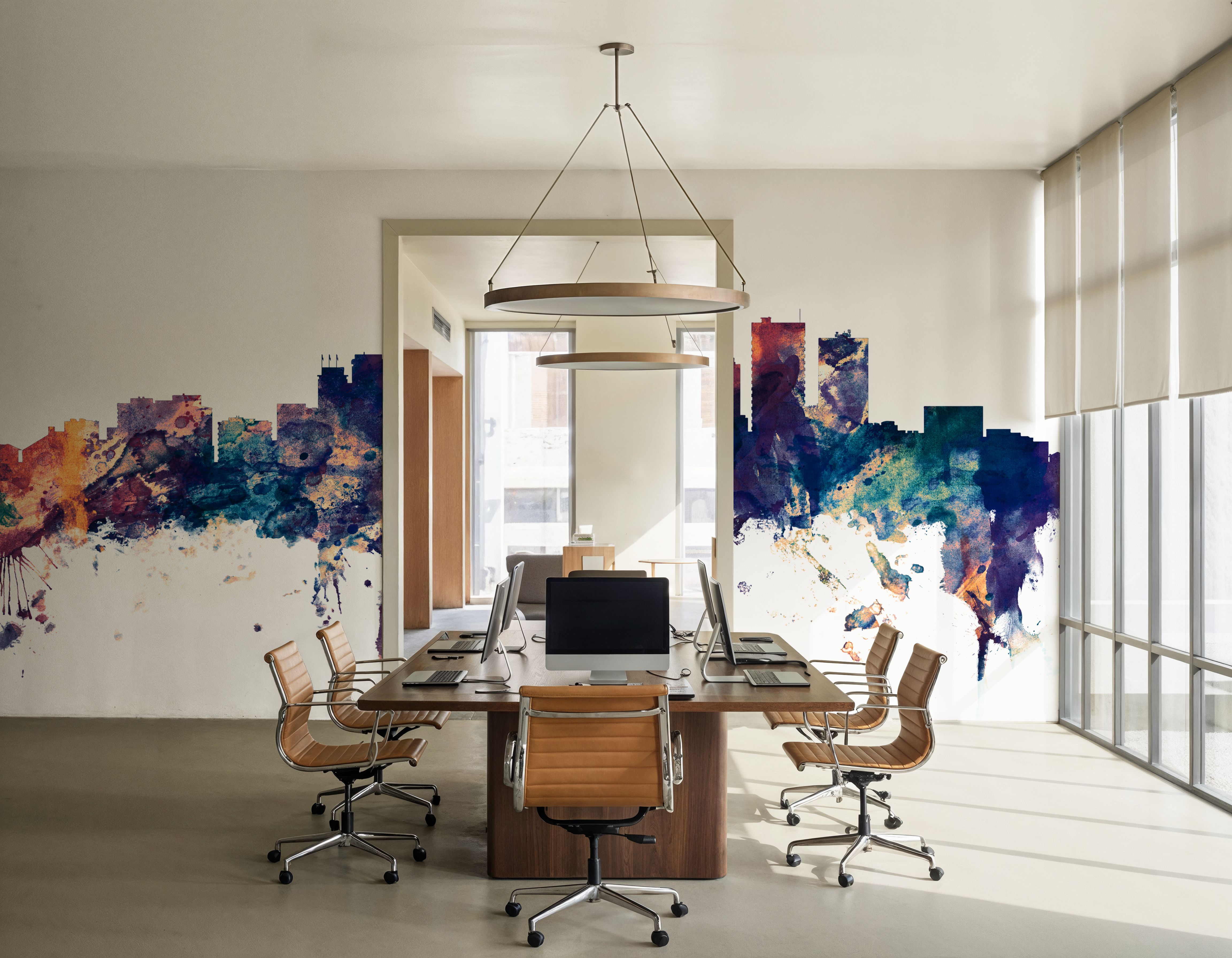 Anchorage Alaska Skyline Blue & Bronze