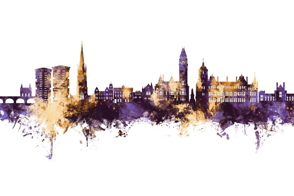Wakefield England Skyline Purple & Gold