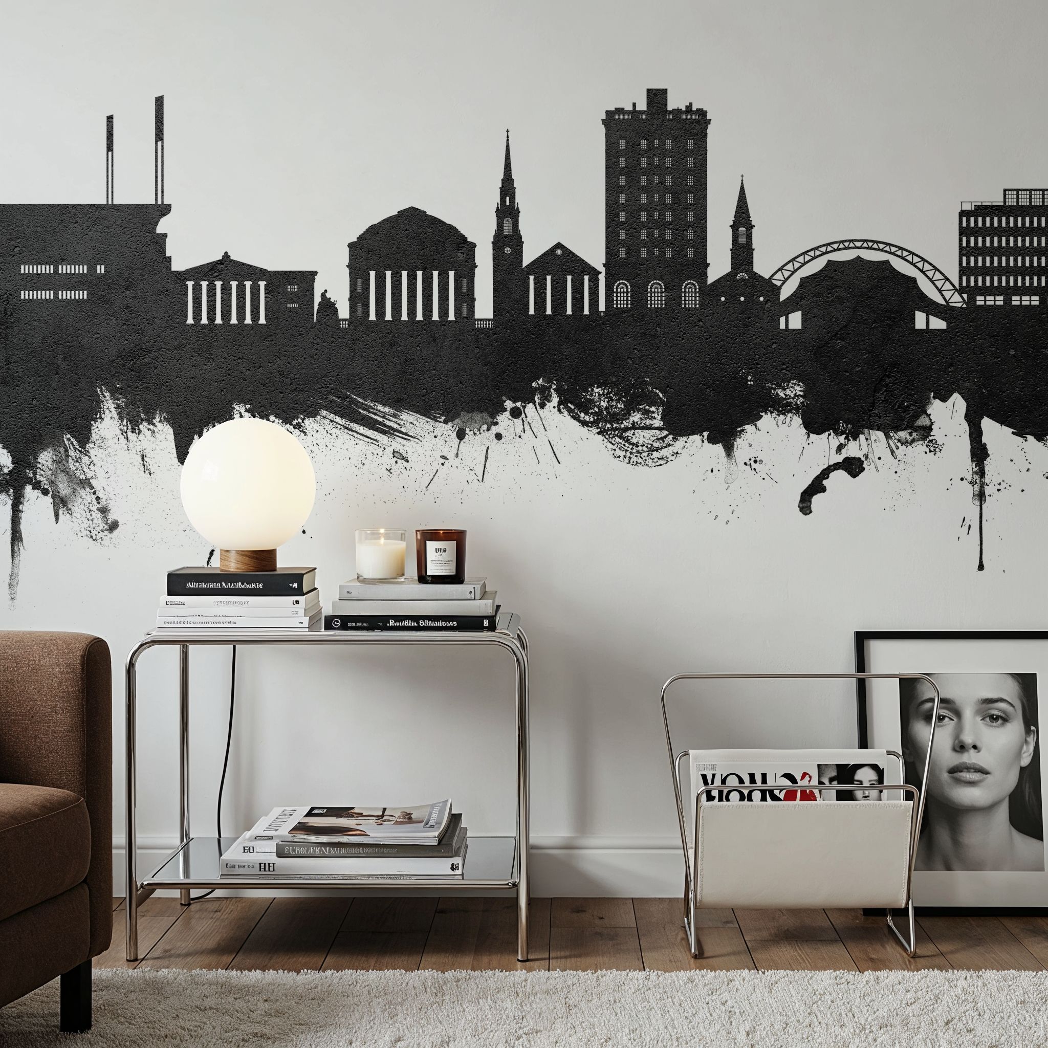Charlottesville Virginia Skyline Black & White