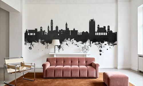 Lugano Switzerland Skyline Black & White
