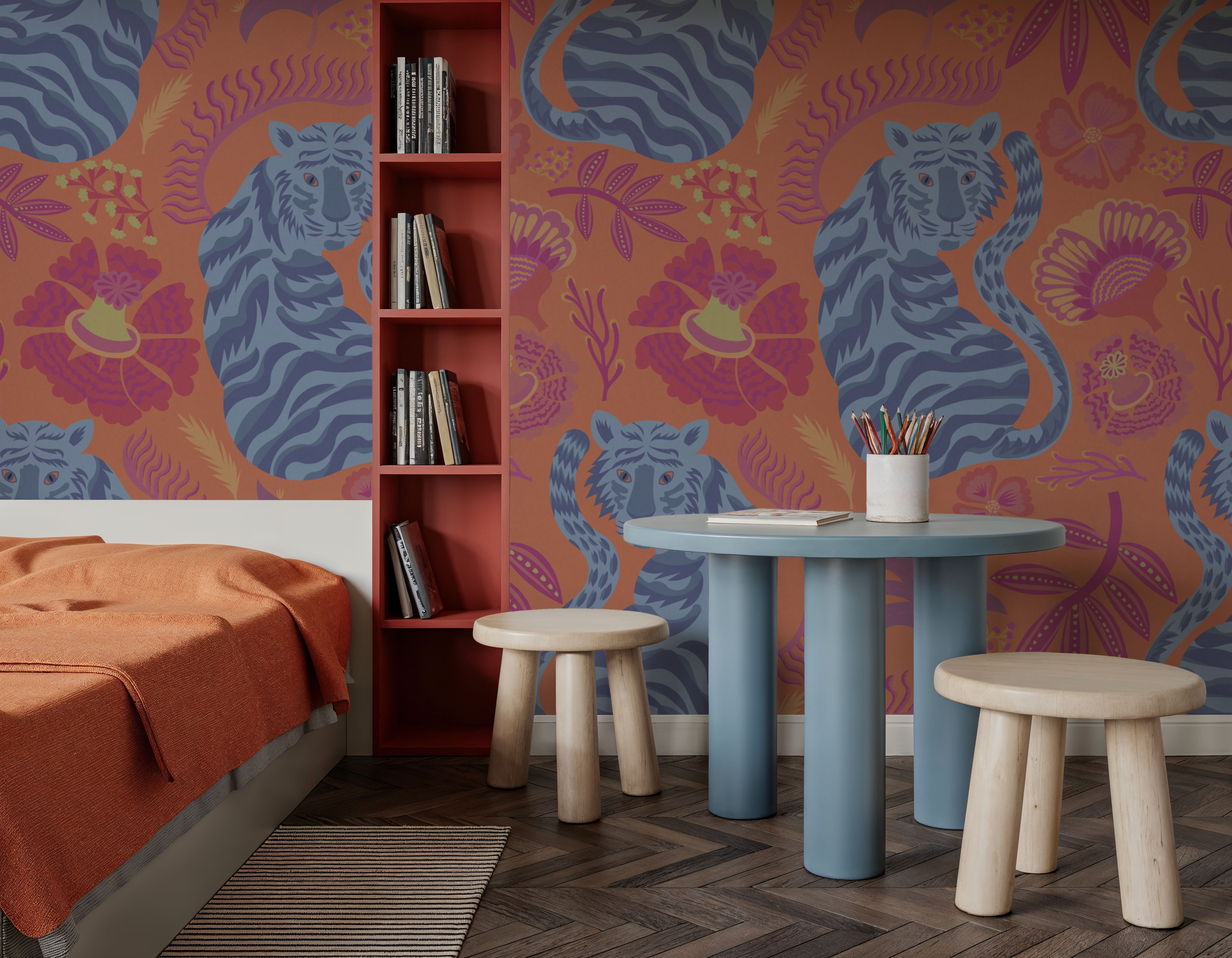 Painterly Tigers Orange