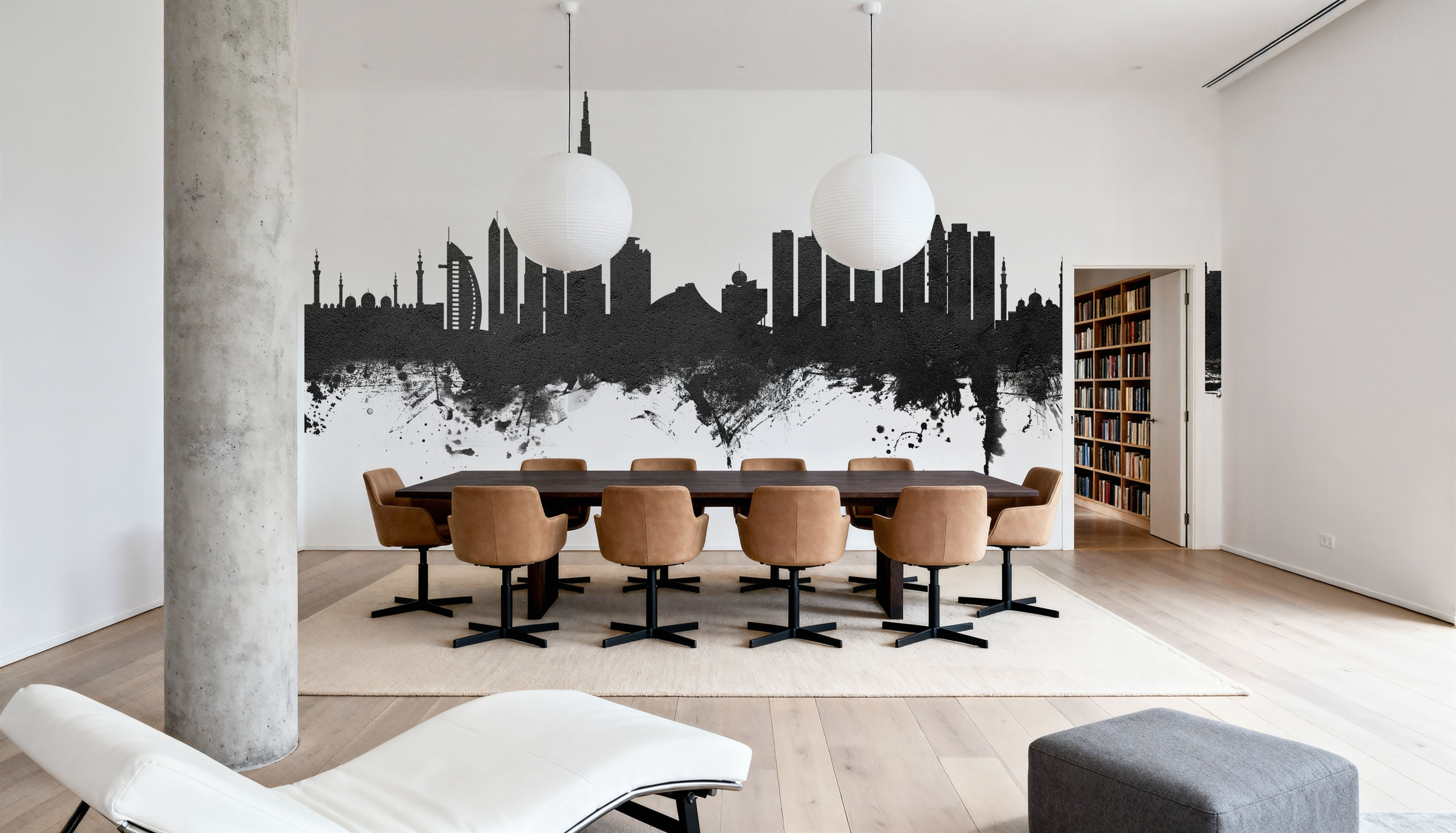 Dubai Skyline Black & White