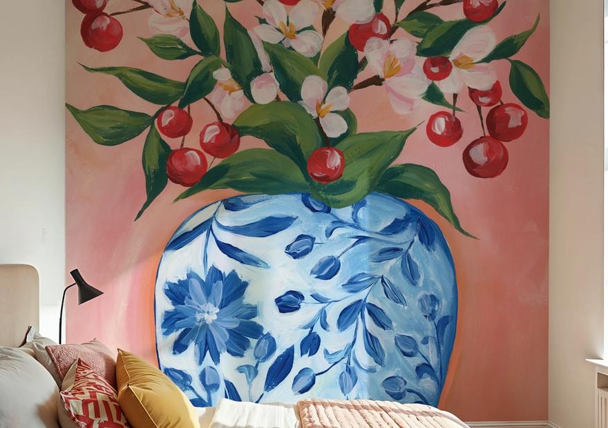 Blooming Cherry Vase