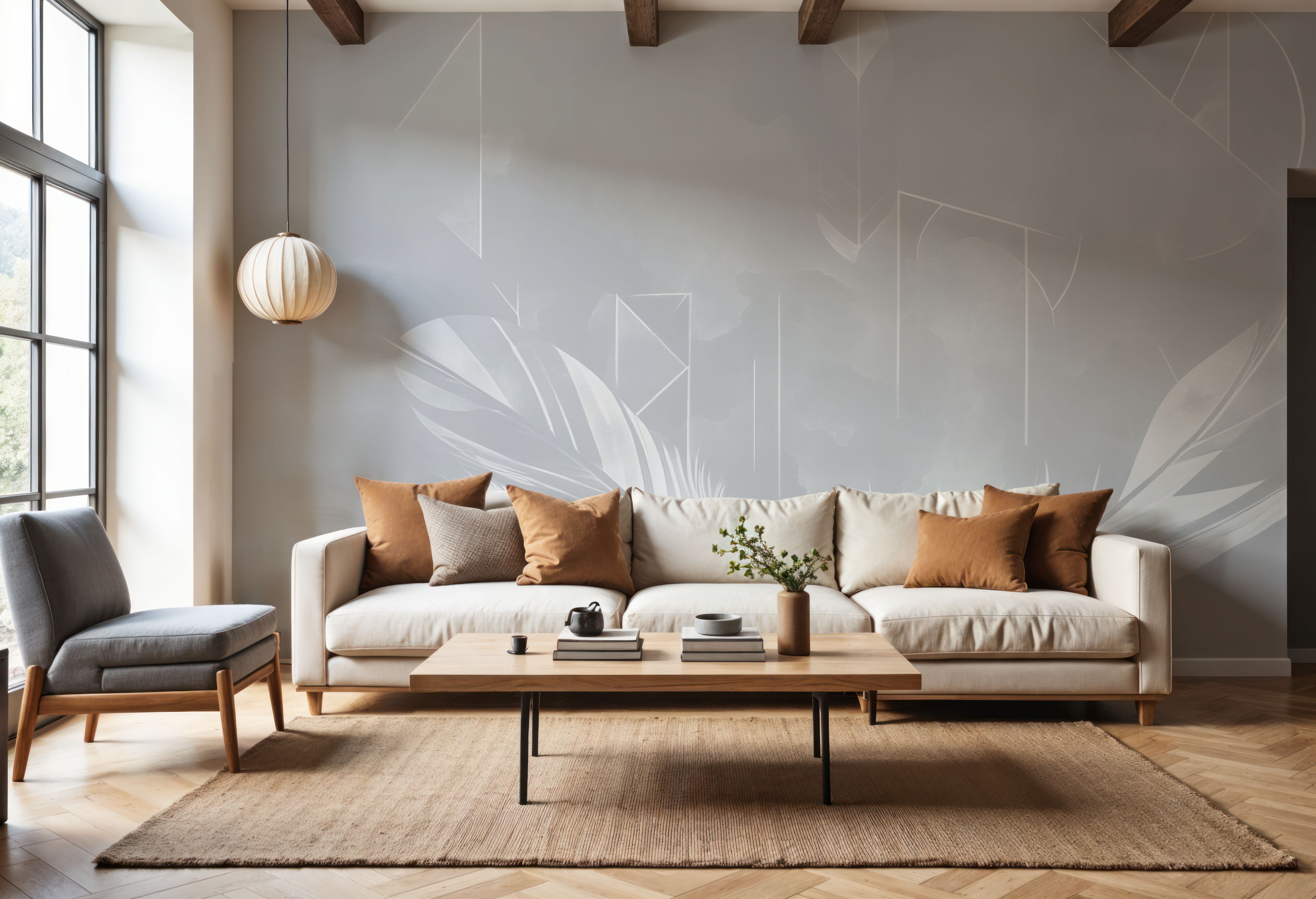 Solid Feather Geometry Gray, Wallpaper