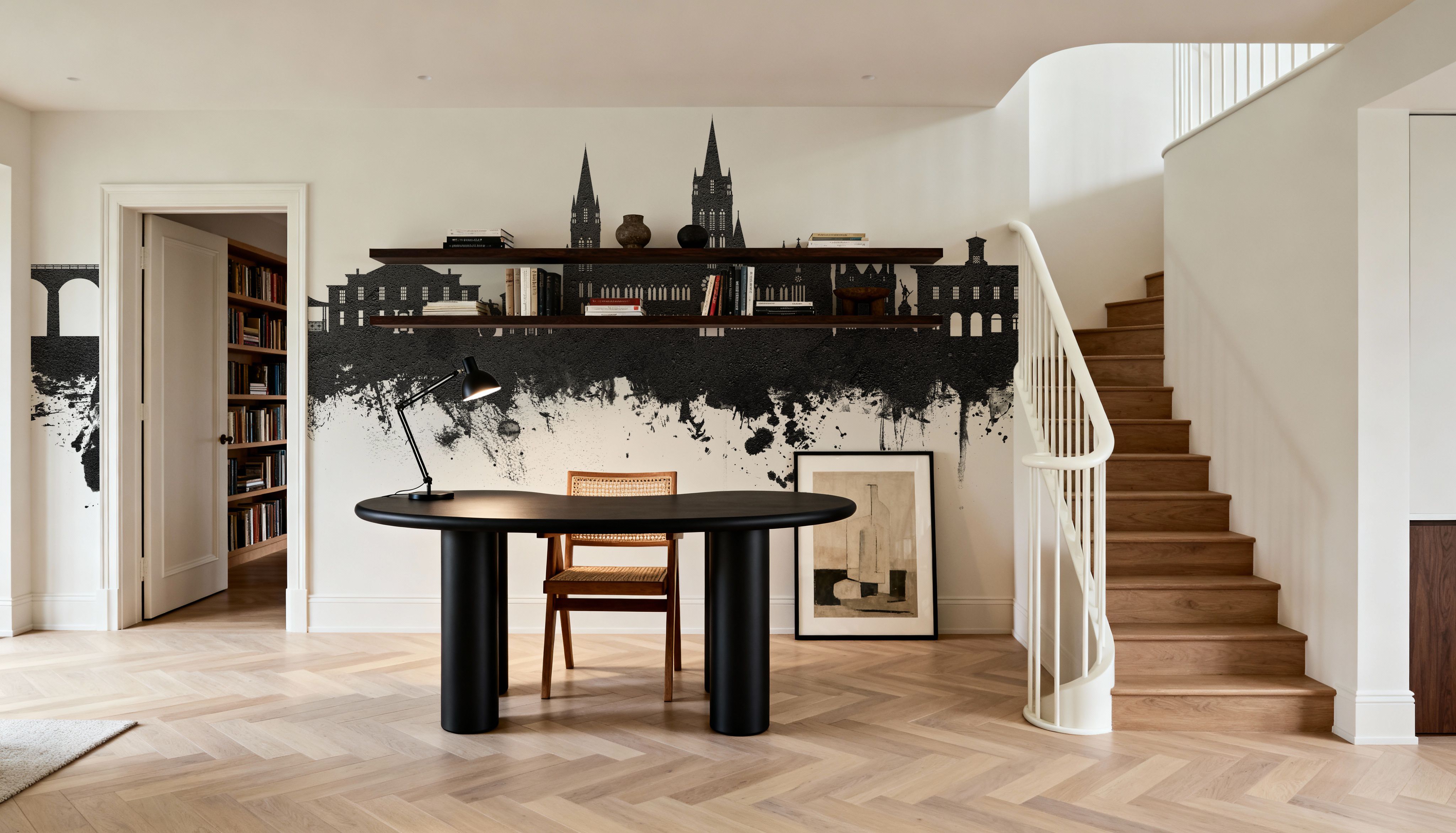 Truro England Skyline Black & White, Wallpaper