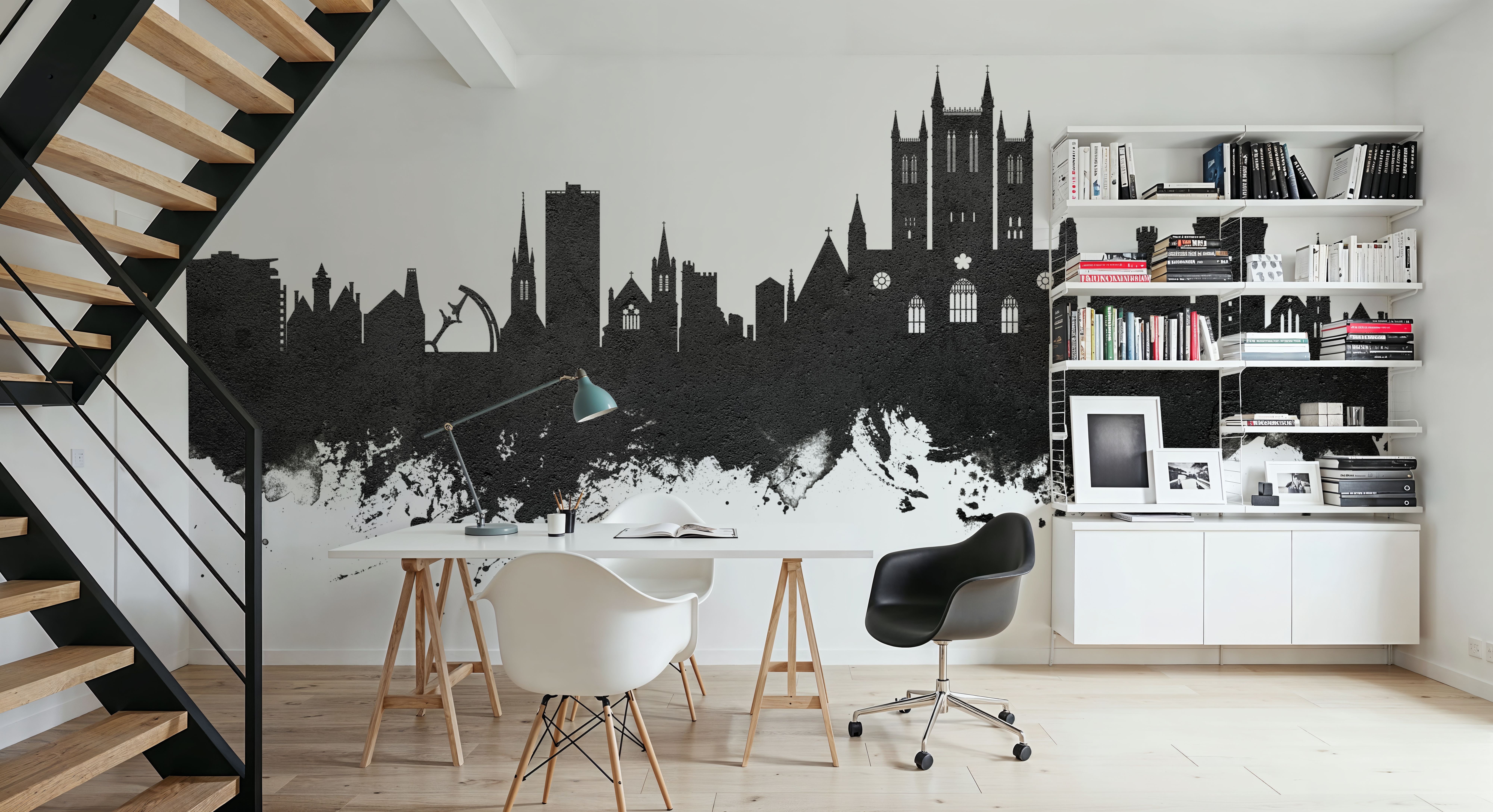 Lincoln England Skyline Black & White