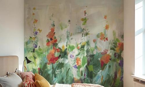 Row of Bright Flowers