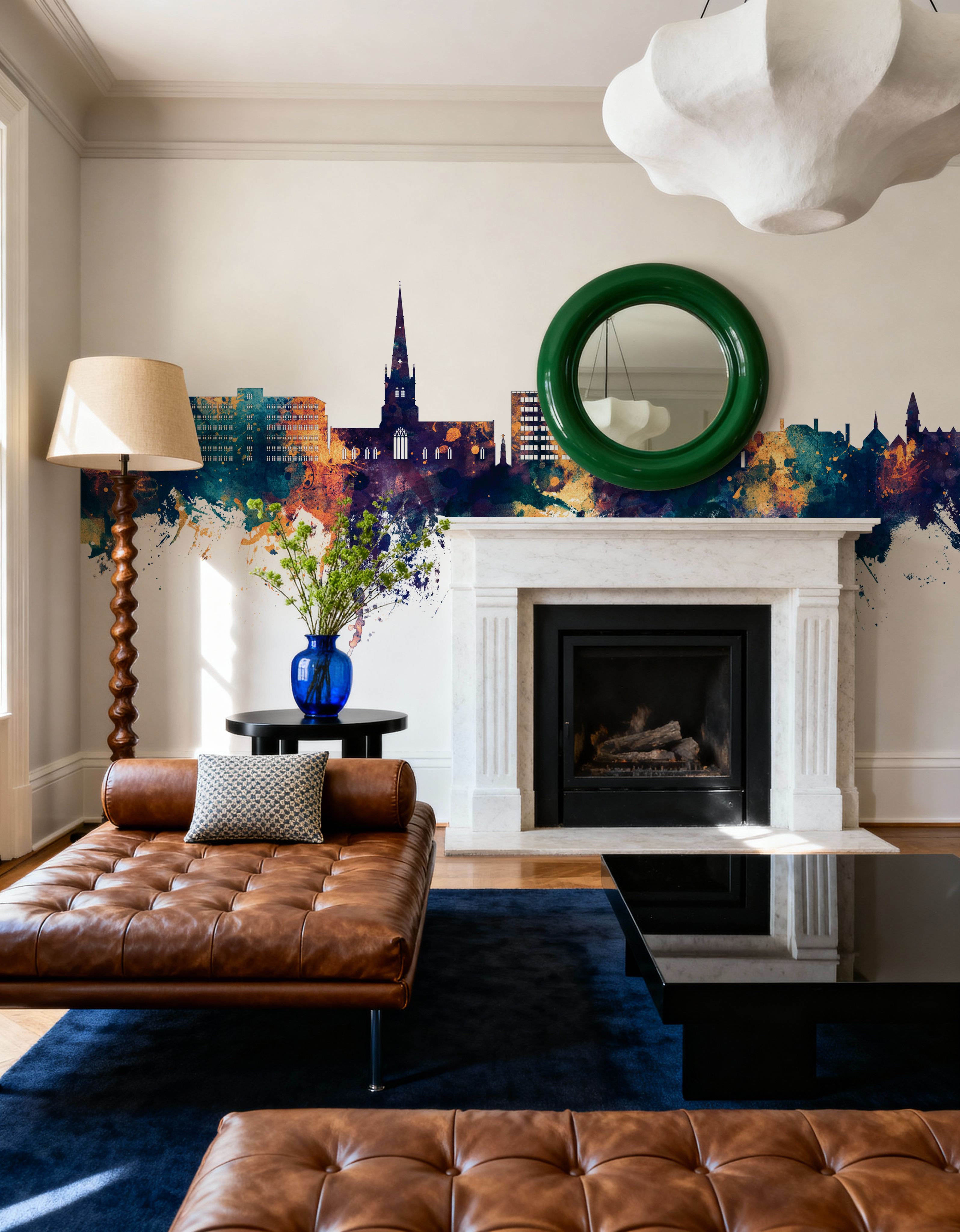 Solihull England Skyline Blue & Bronze