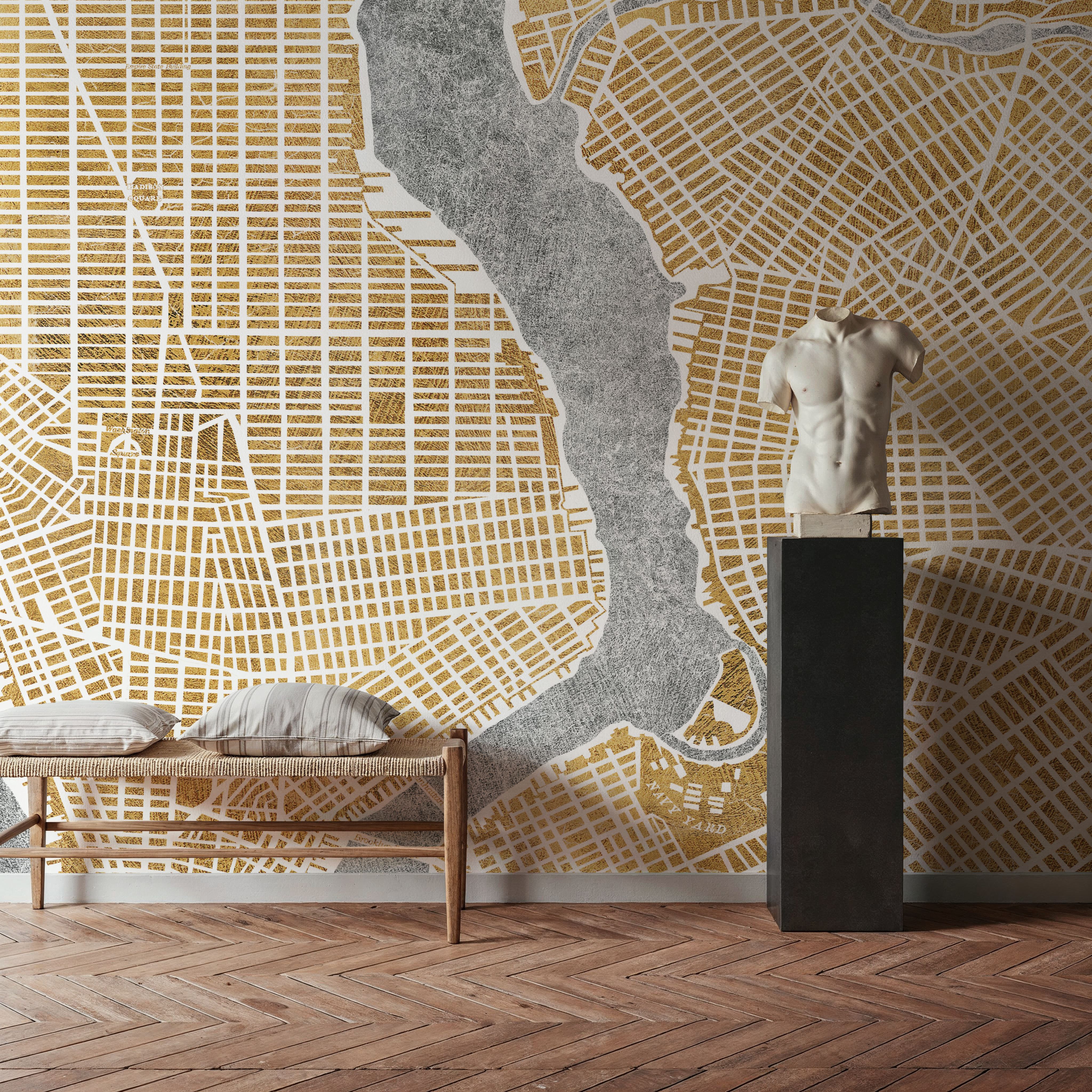 Gilded New York Map