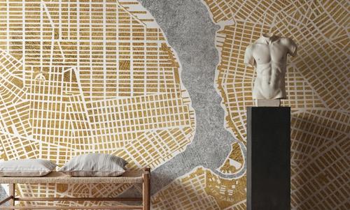 Gilded New York Map