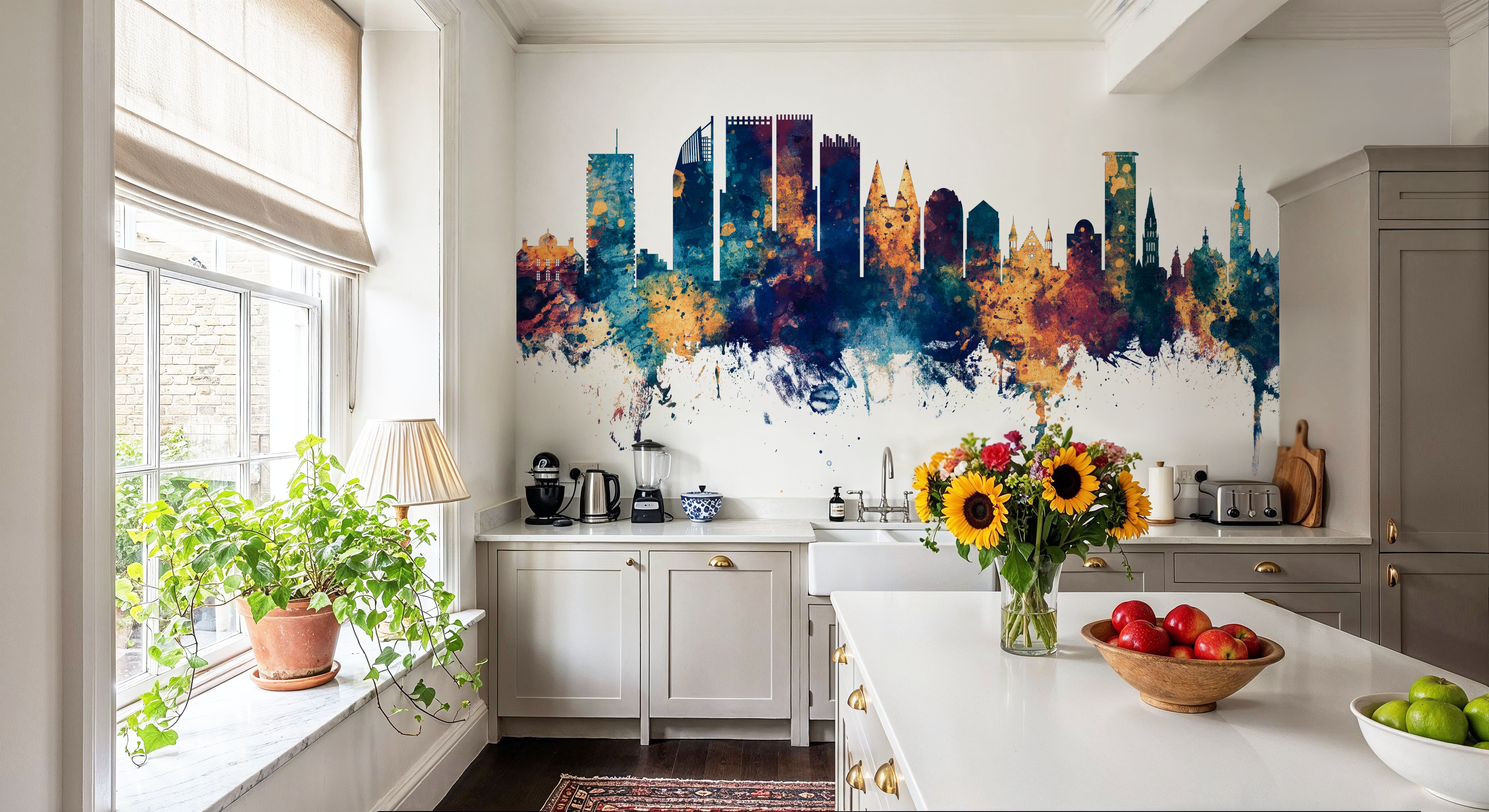 The Hauge Netherlands Skyline Blue & Bronze