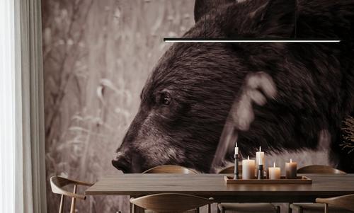 Black Bear in British Columbia Sepia Tones
