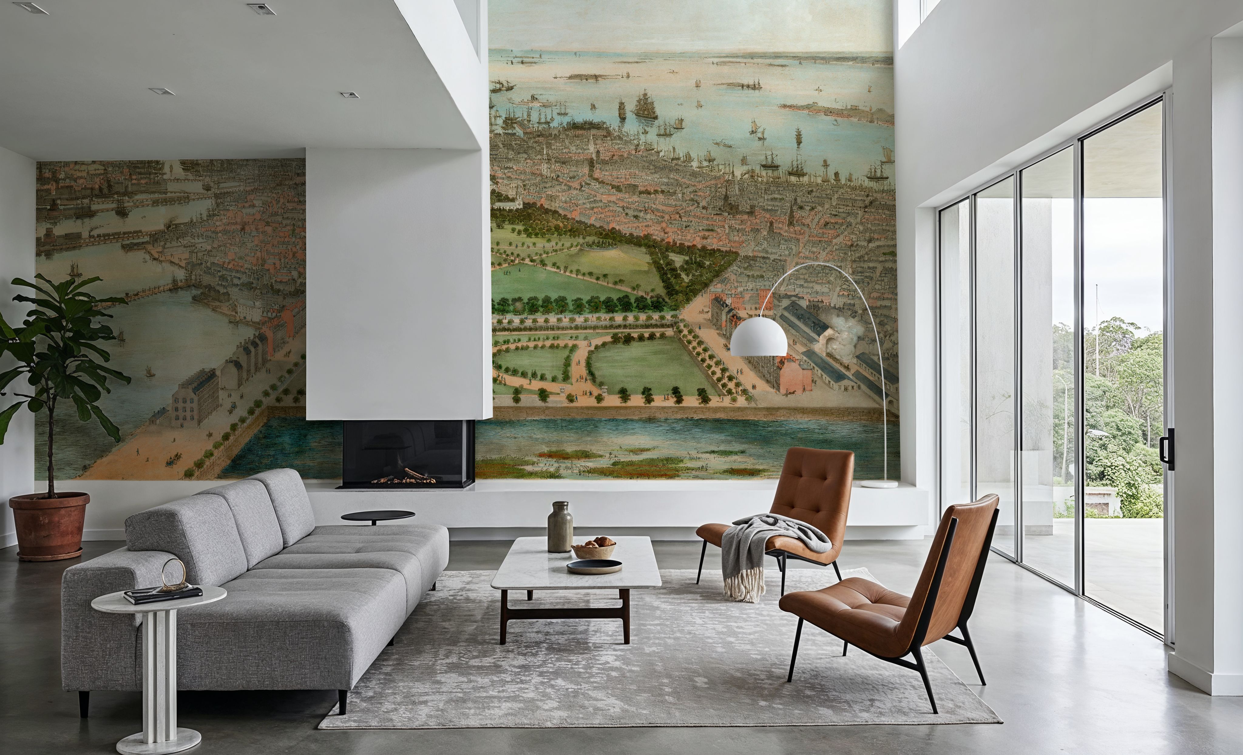 Old Aerial View of Boston, Massachusetts