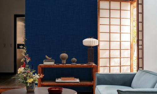Mottled Linen Effect, Indigo Denim