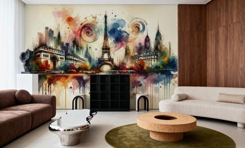 Watercolor Skyline Paris I