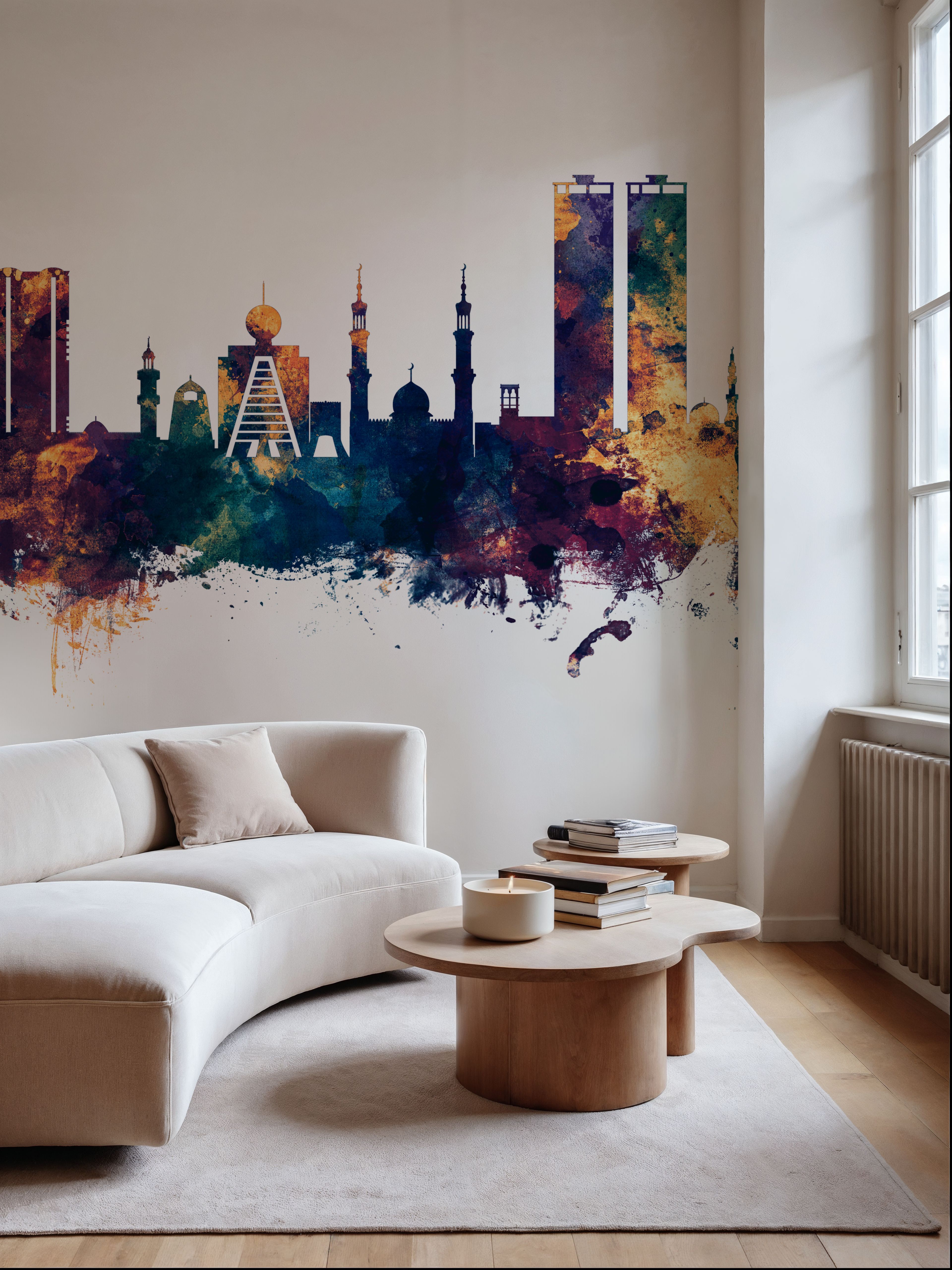 Ras Al Khaimah Skyline Blue & Bronze
