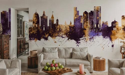 Oakland California Skyline Purple & Gold