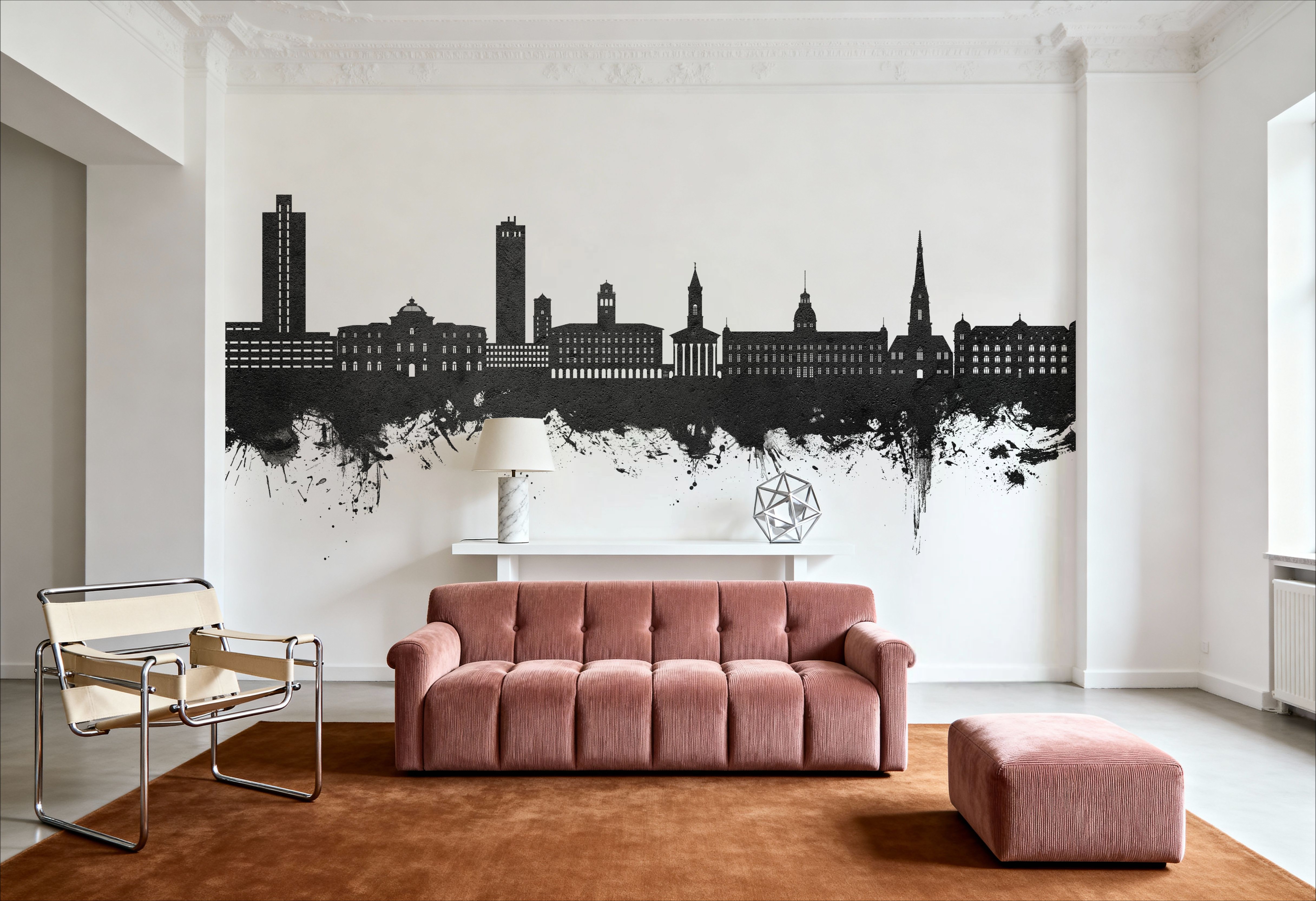 Karlsruhe Germany Skyline Black & White