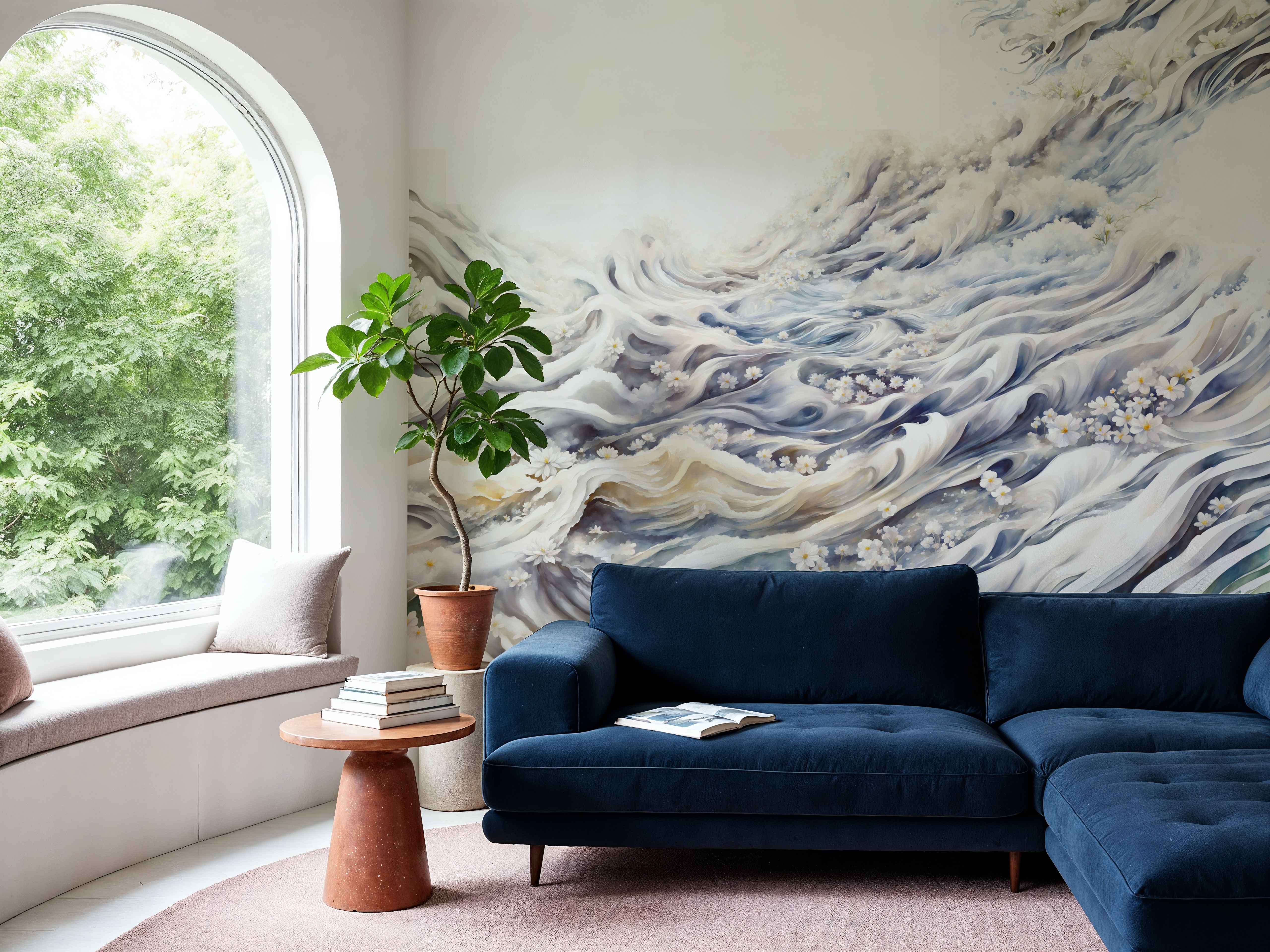 Romantic Waves Blue Yellow