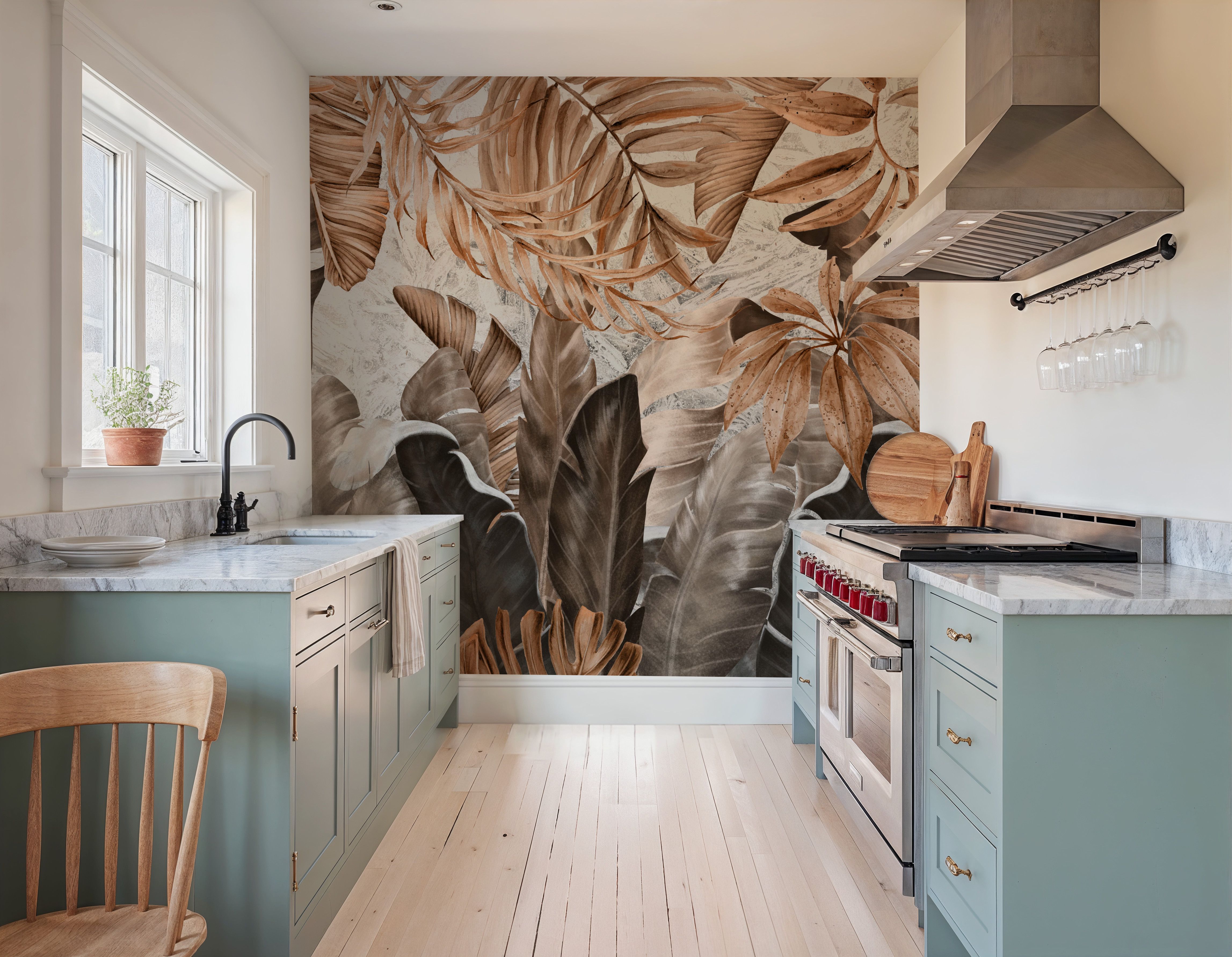 Smiling Sepia Leaves 