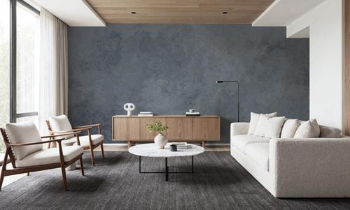 Subtle Plaster Wall, Dark Blue