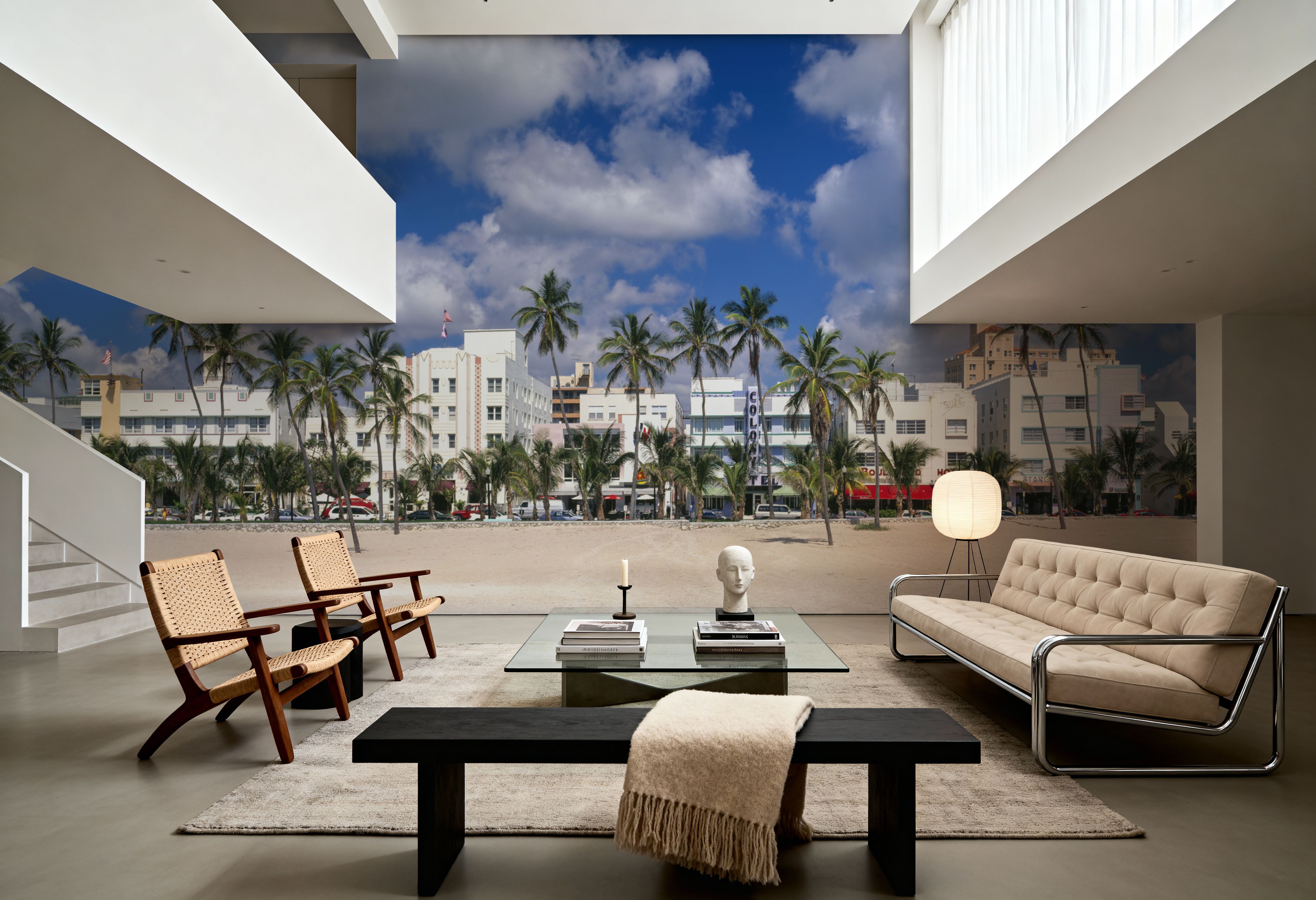 Tropical Deco Shore, Wallpaper