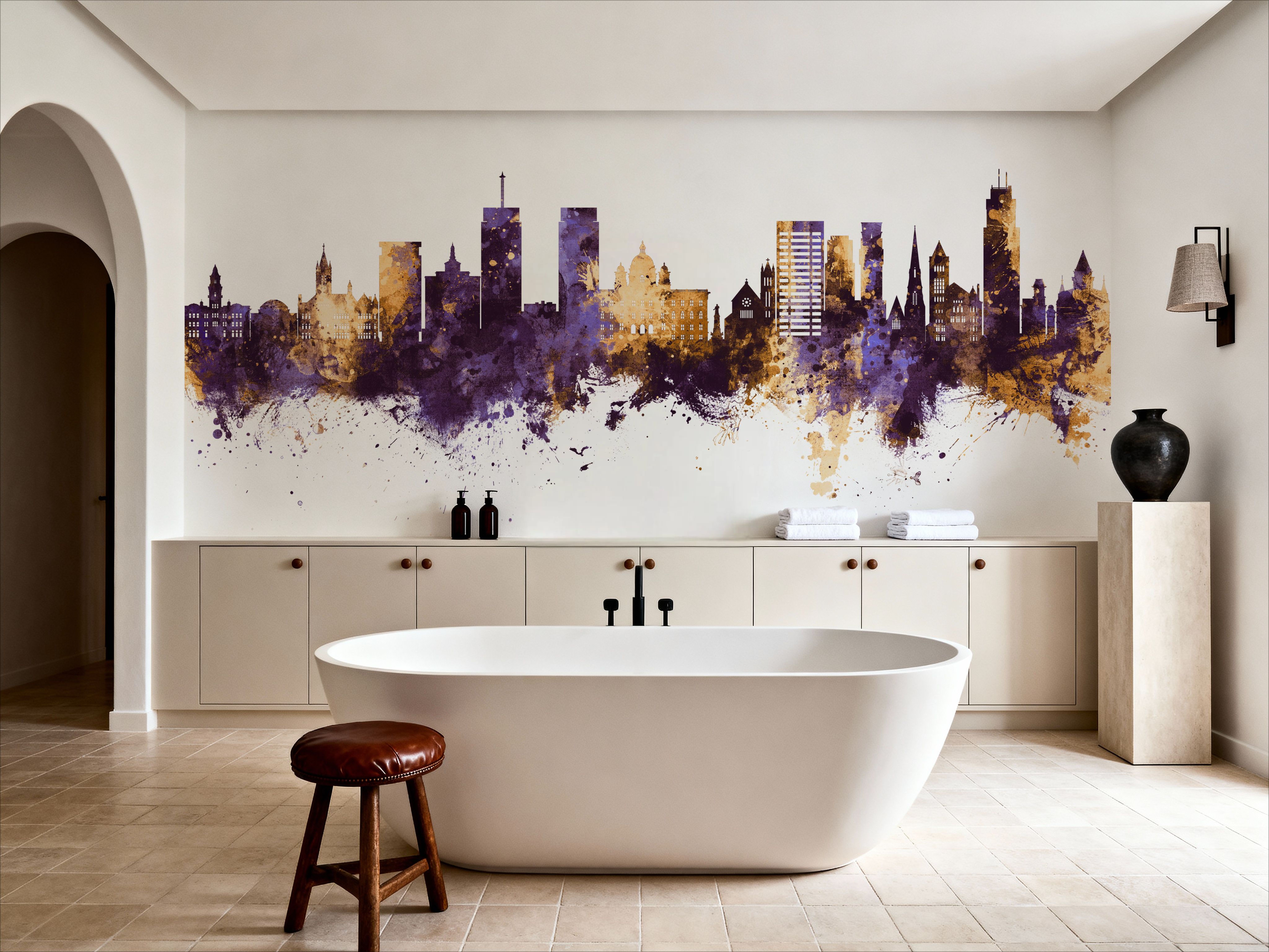 Syracuse New York Skyline Purple & Gold