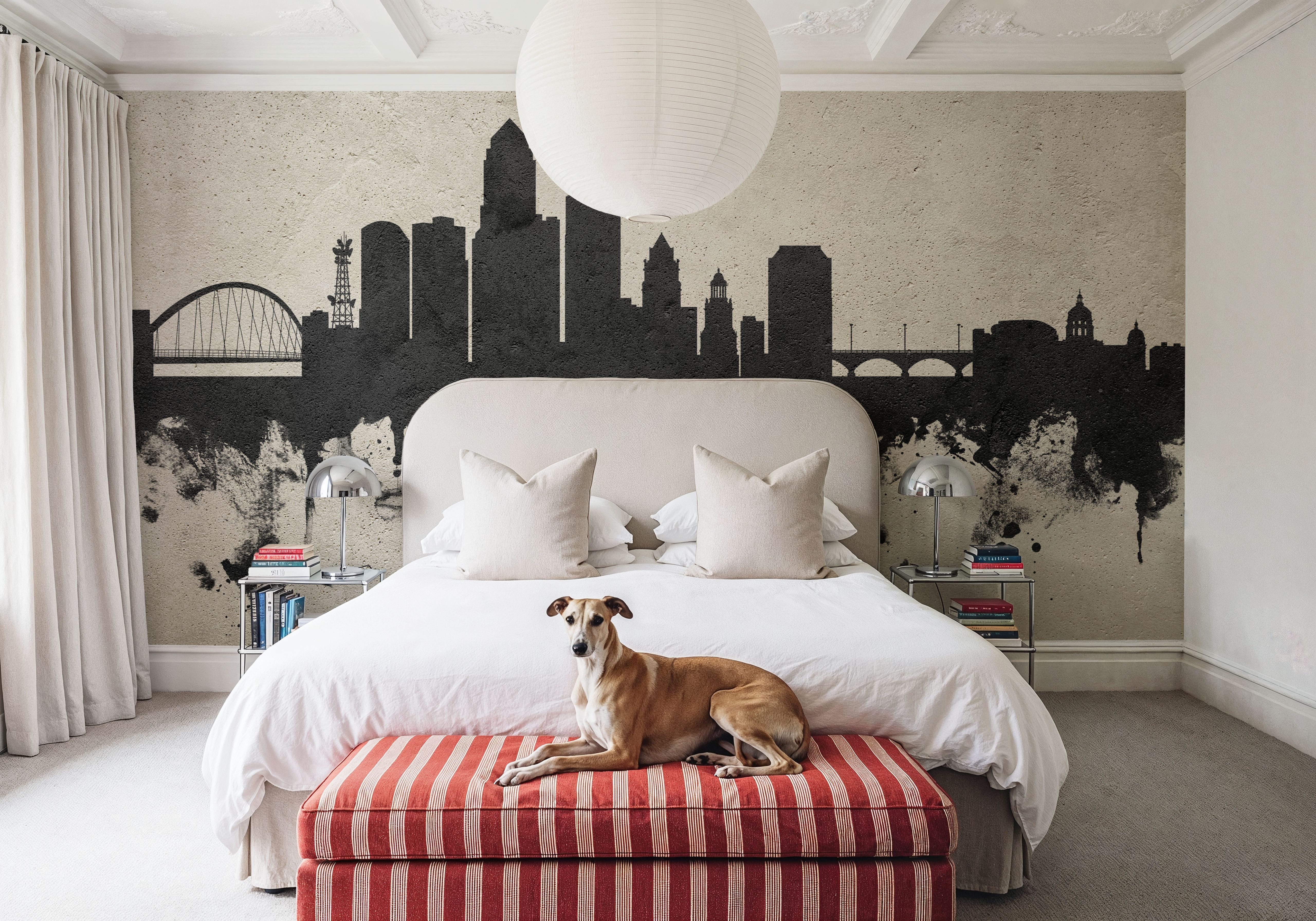 Des Moines Iowa Skyline Concrete, Wallpaper