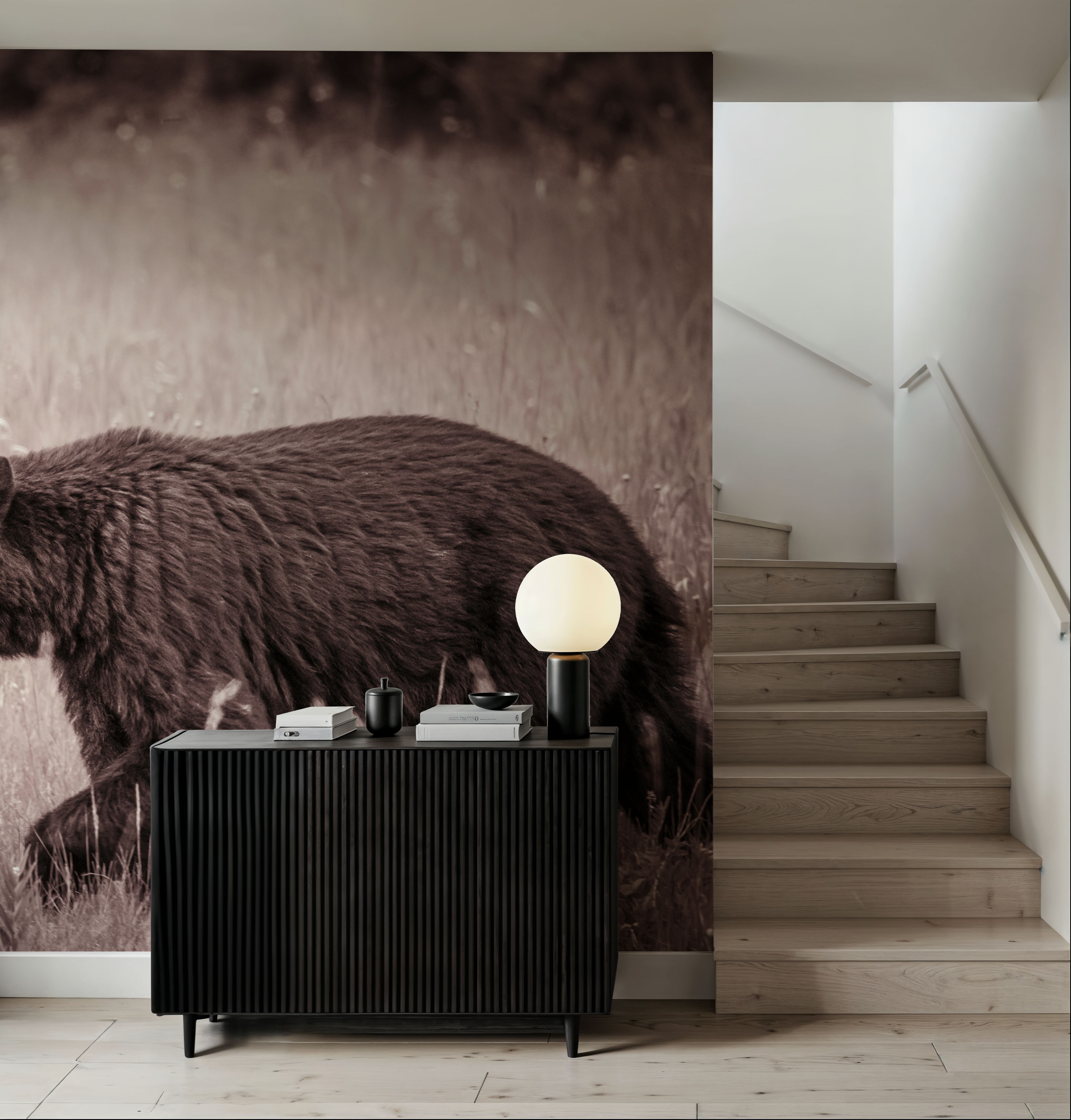 Black Bear in British Columbia Sepia Tones