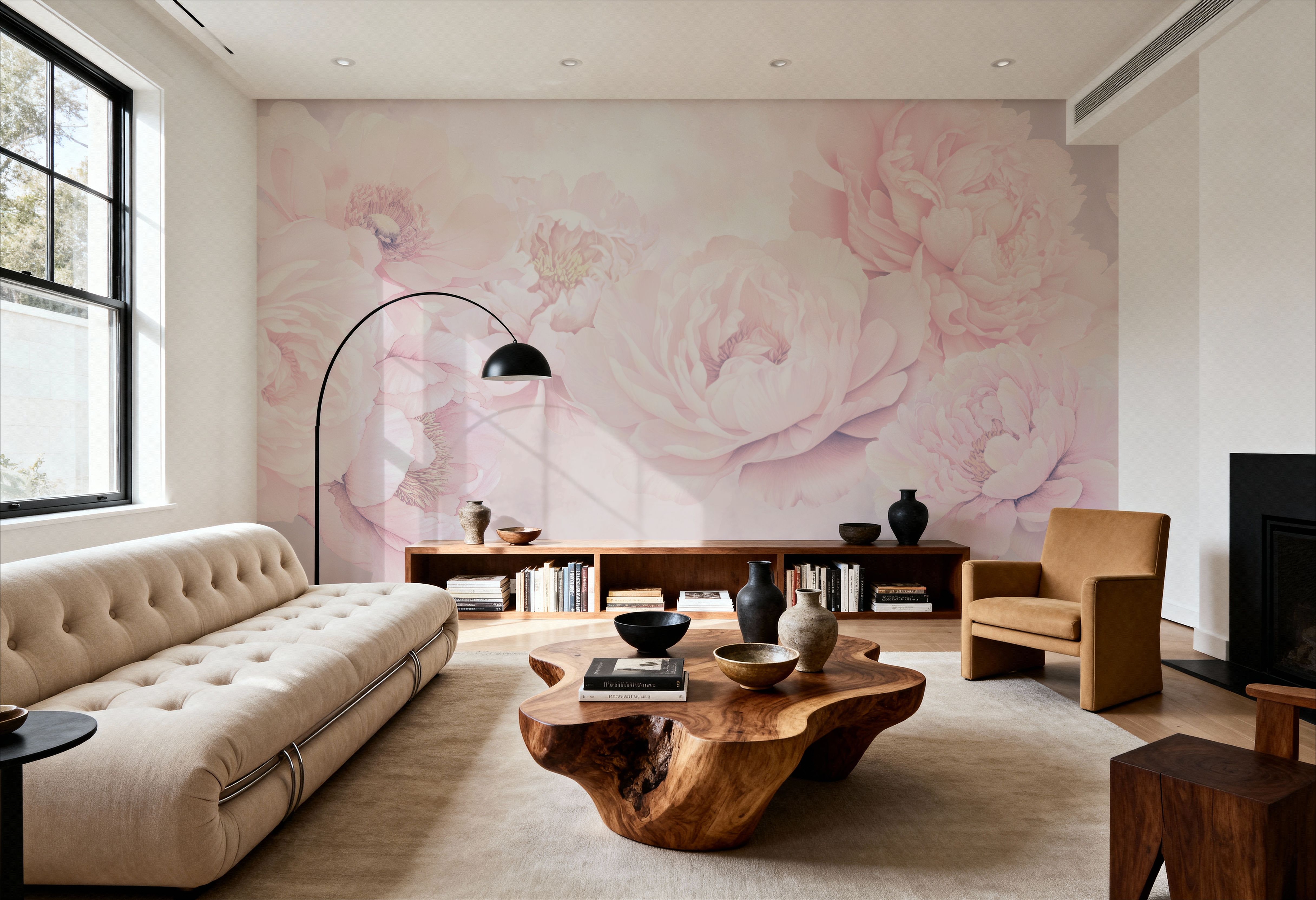 Transcendent Peony, Dusty Pink, Wallpaper