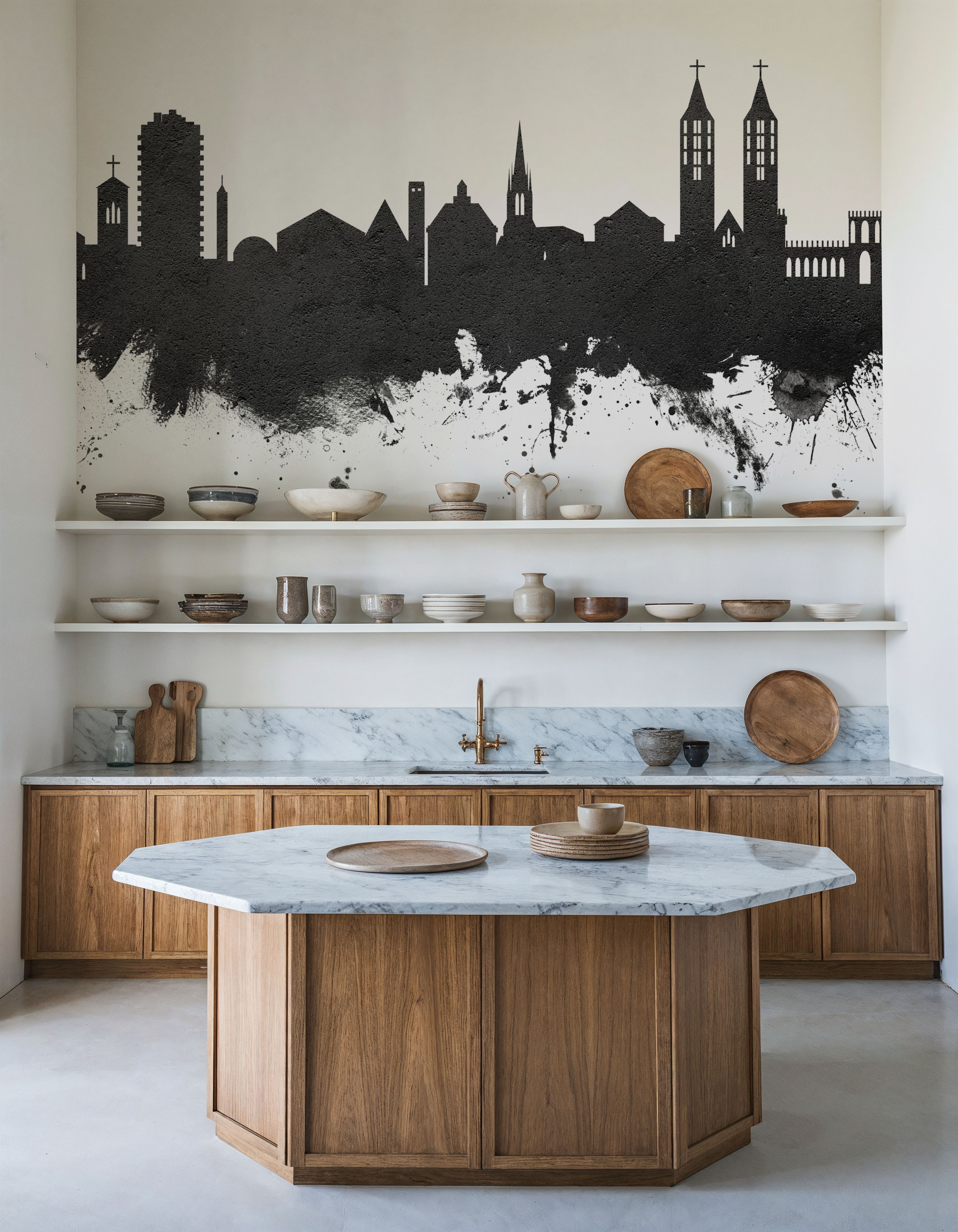 Kassel Germany Skyline Black & White