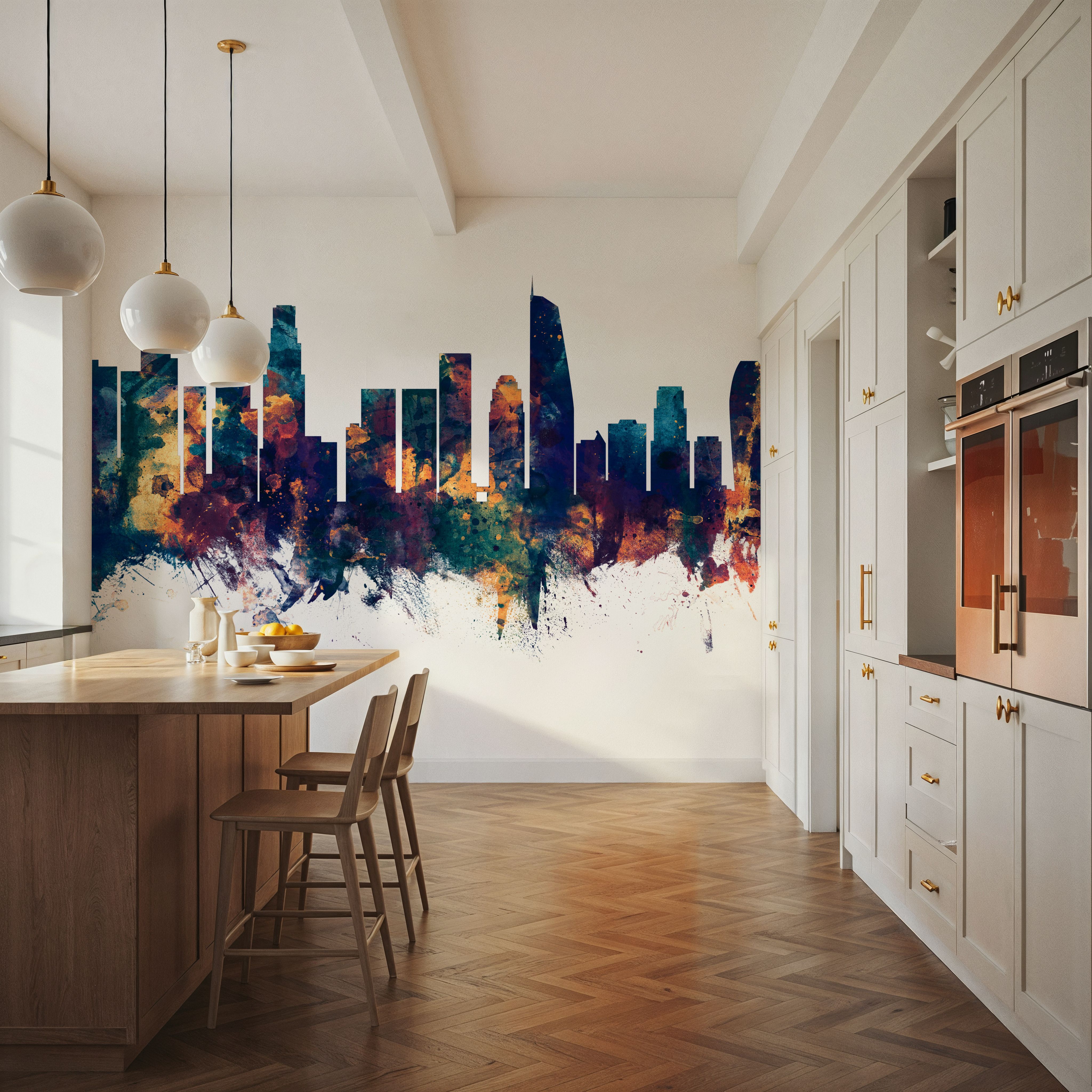 Los Angeles Skyline Blue & Bronze