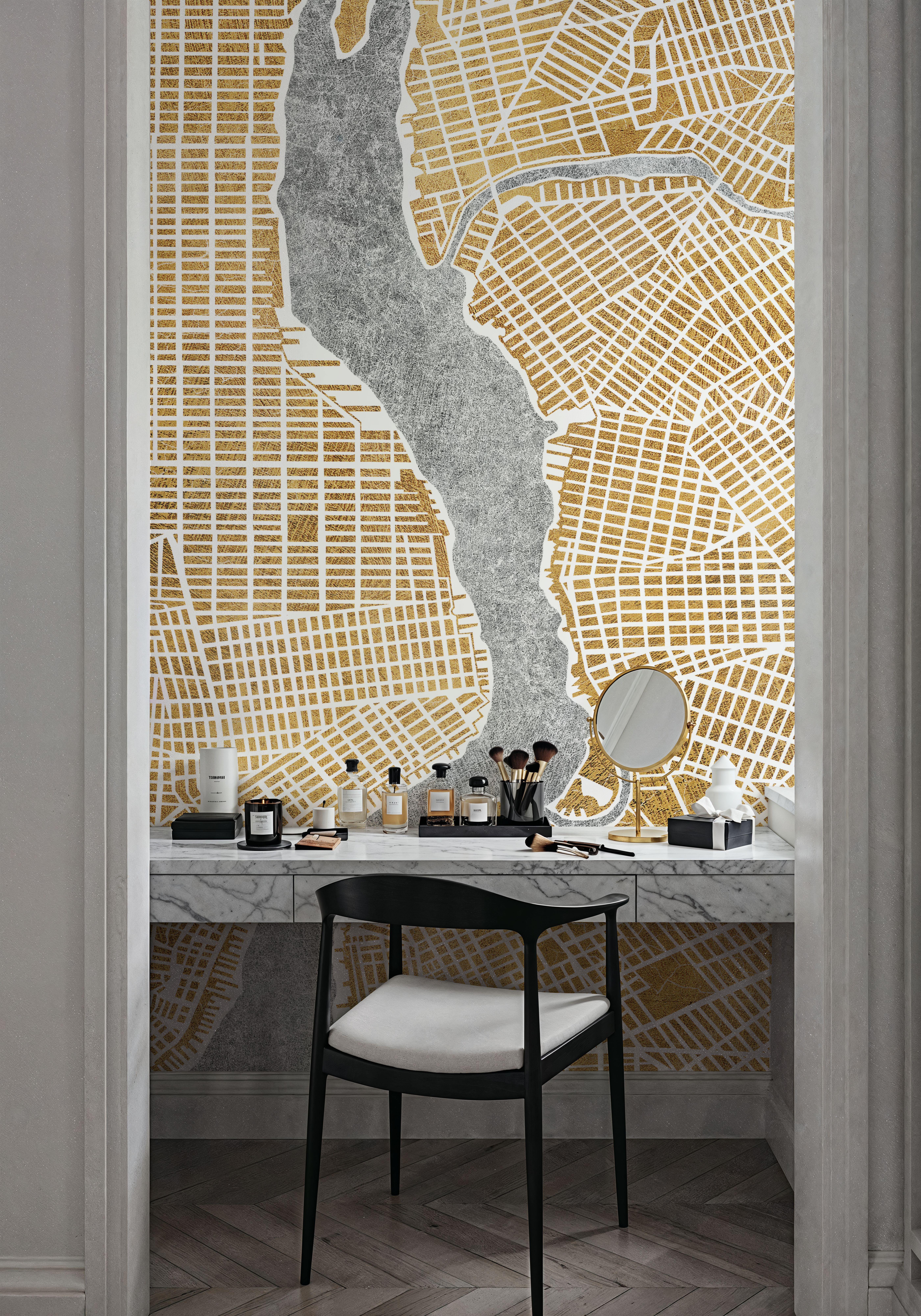 Gilded New York Map