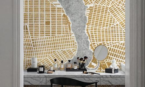 Gilded New York Map