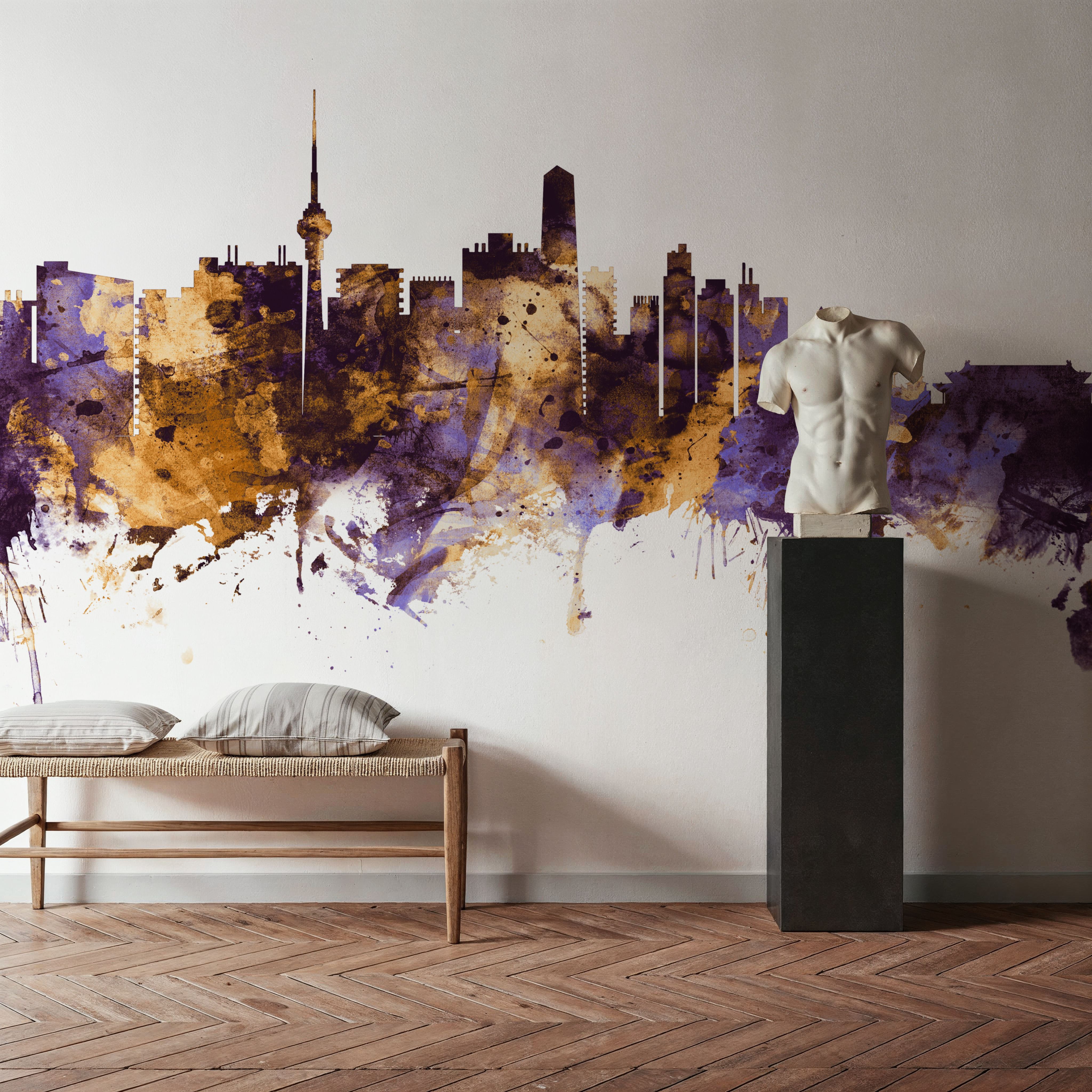 Beijing Skyline Purple & Gold