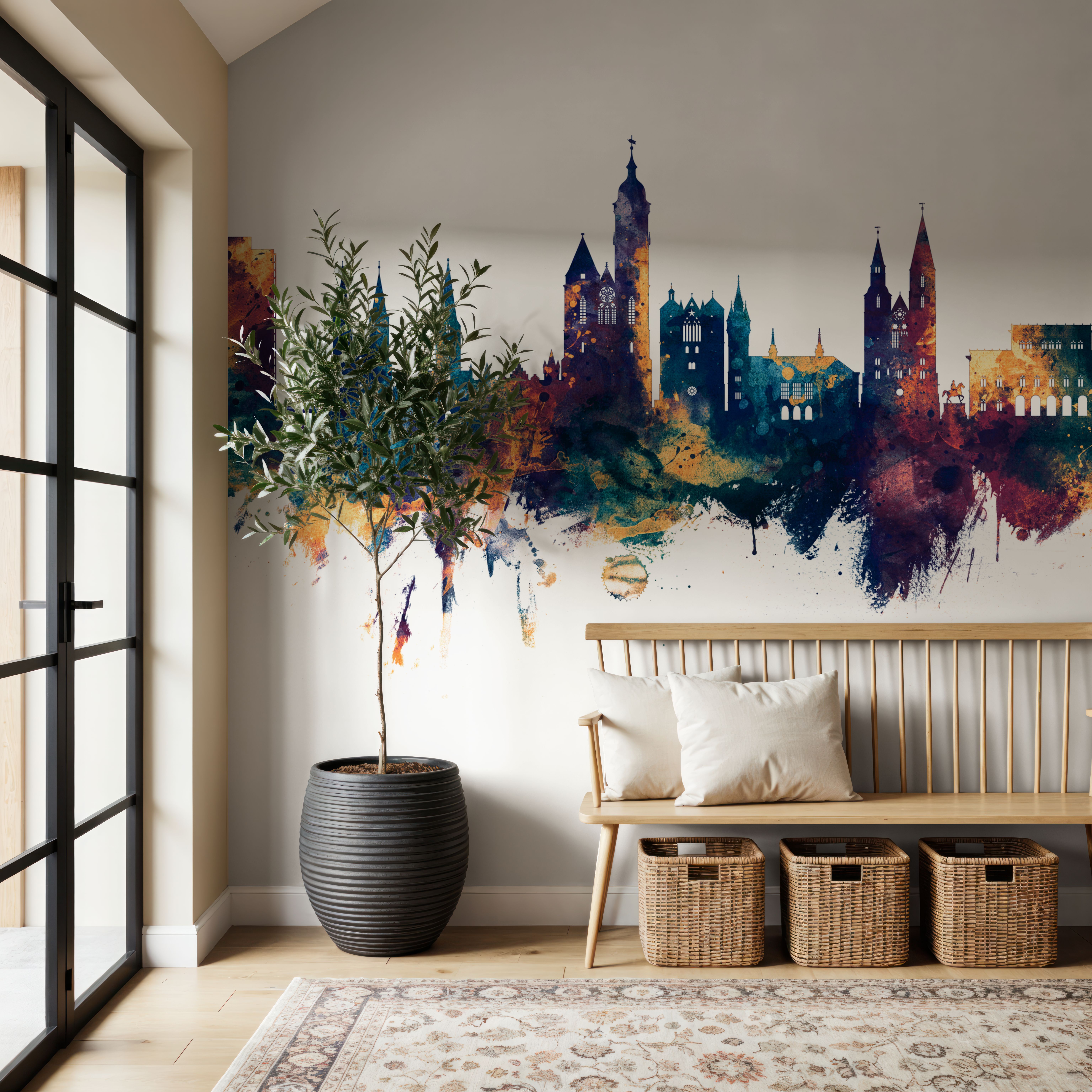 Braunschweig Germany Skyline Blue & Bronze